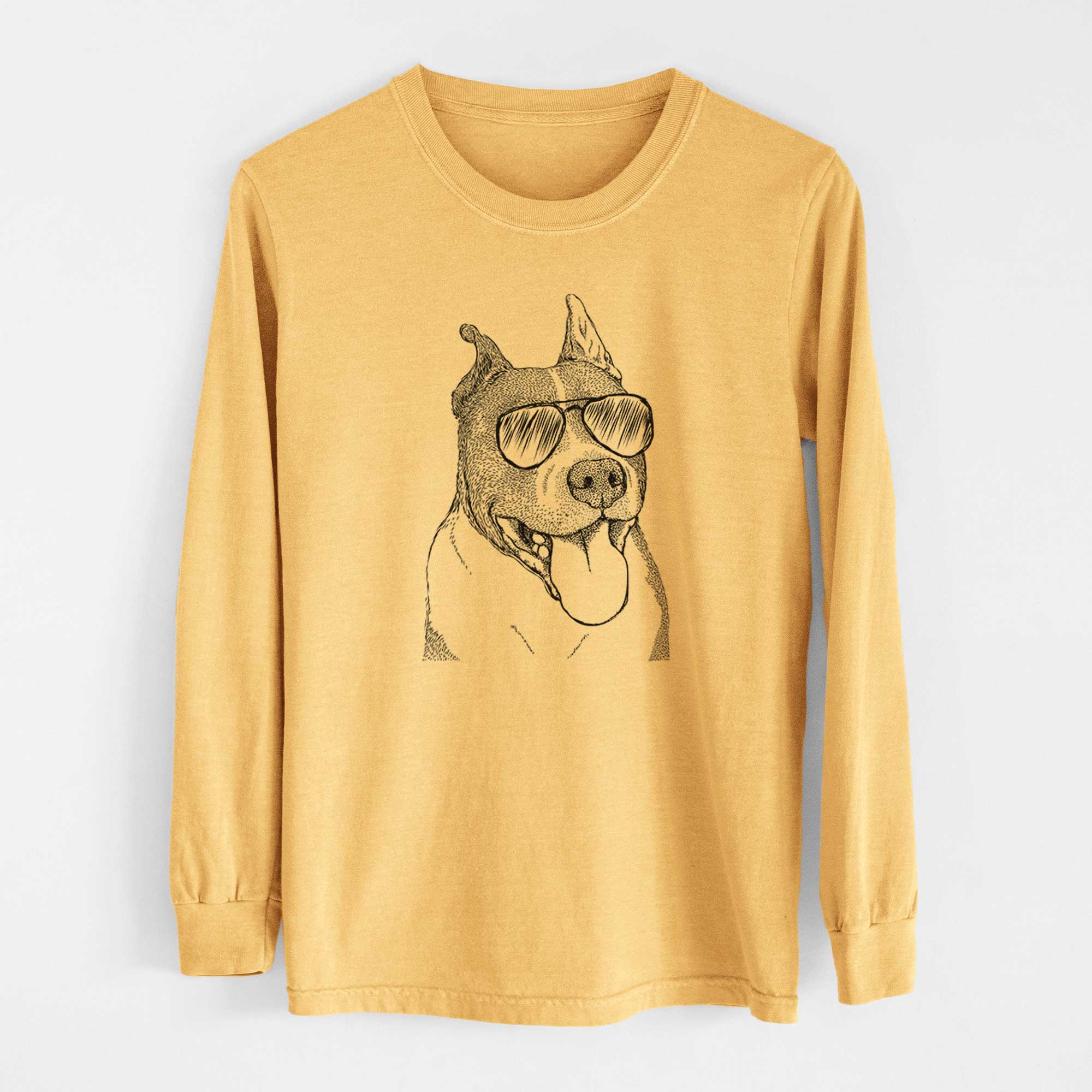 Aviators Piggy the American Staffordshire Terrier - Heavyweight 100% Cotton Long Sleeve