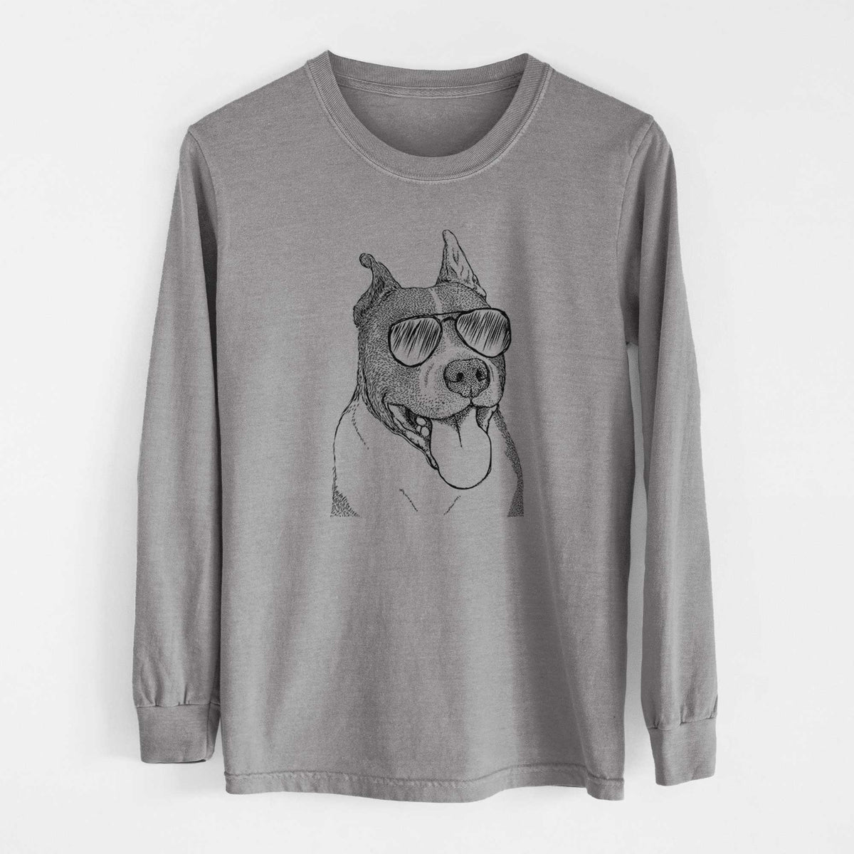 Aviators Piggy the American Staffordshire Terrier - Heavyweight 100% Cotton Long Sleeve