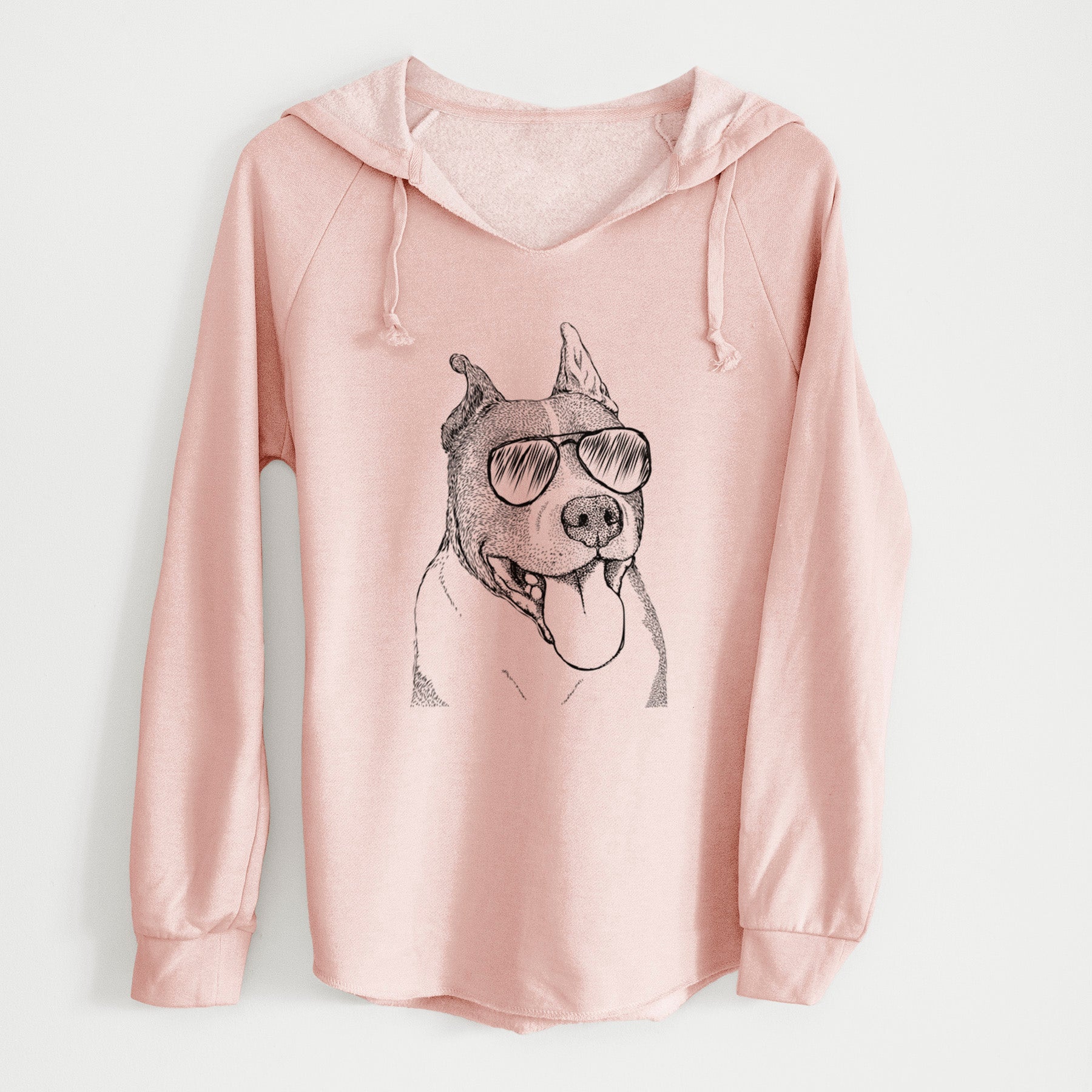 Aviator Piggy the American Staffordshire Terrier - Cali Wave Hooded Sweatshirt