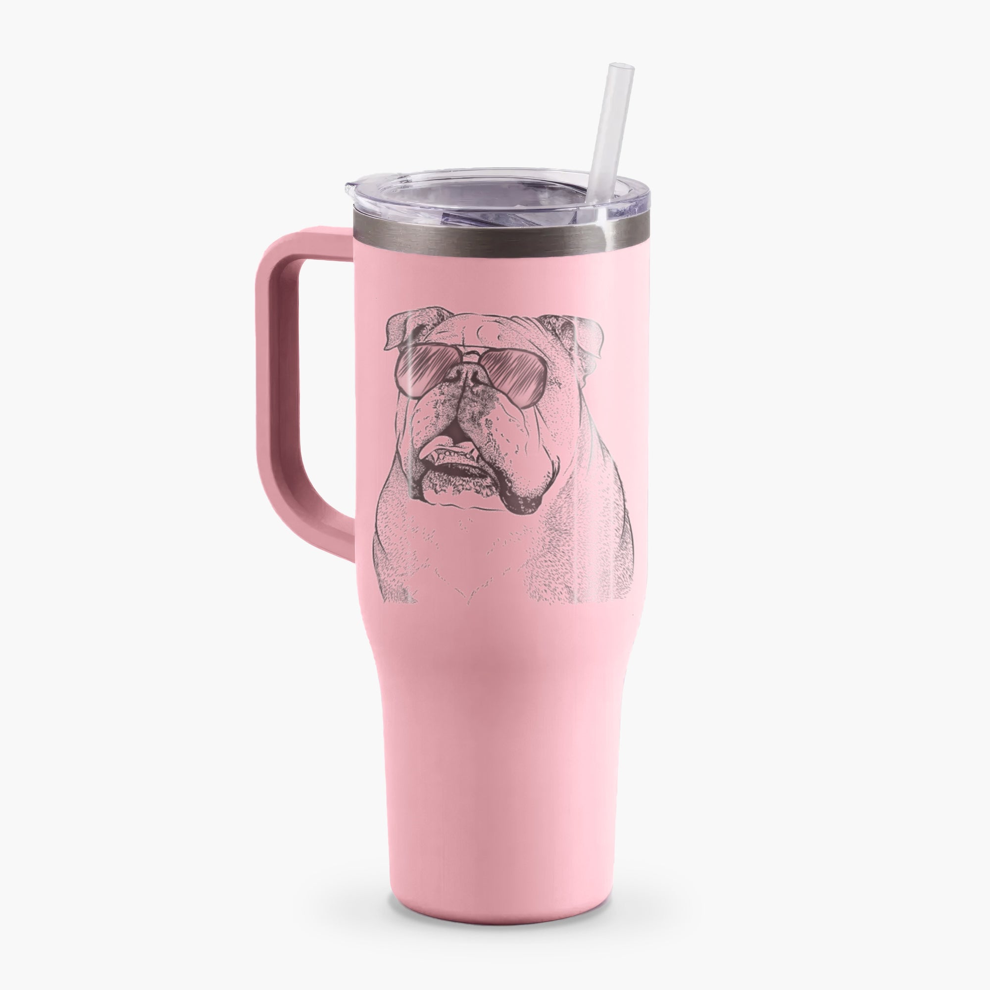 Piggy the English Bulldog - 40oz Tumbler with Handle