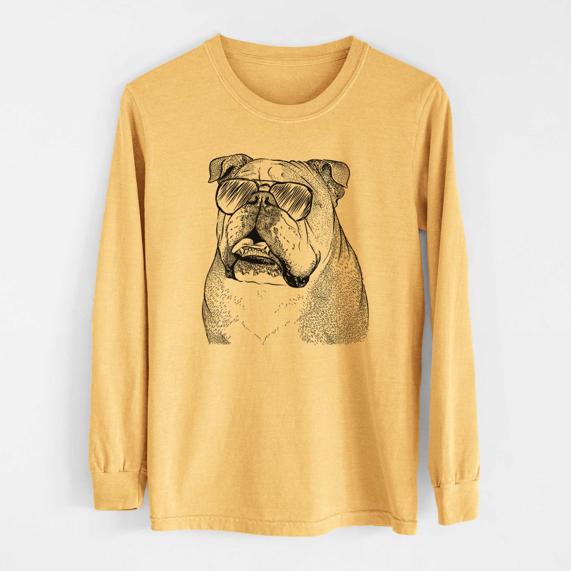 Aviators Piggy the English Bulldog - Heavyweight 100% Cotton Long Sleeve