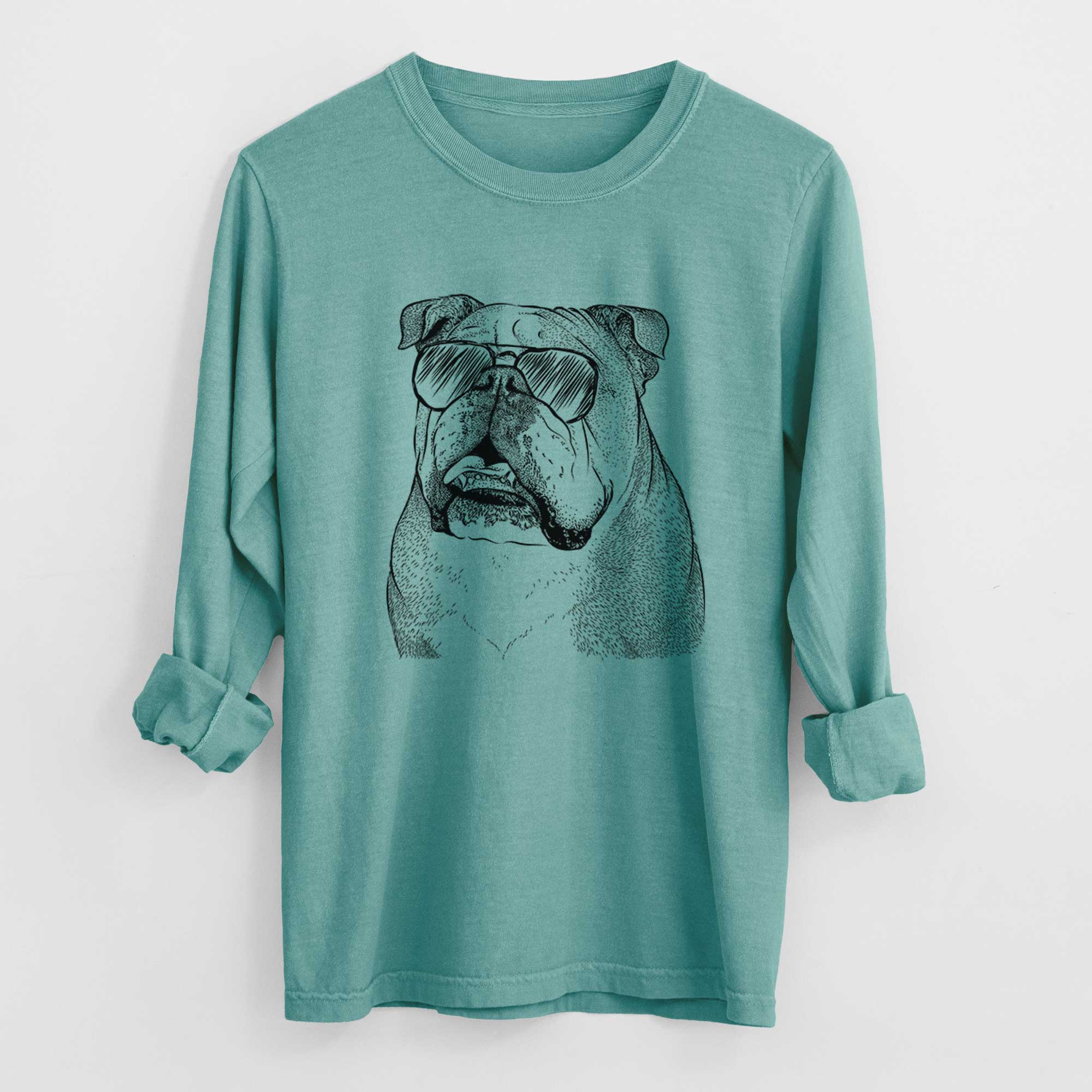 Aviators Piggy the English Bulldog - Heavyweight 100% Cotton Long Sleeve