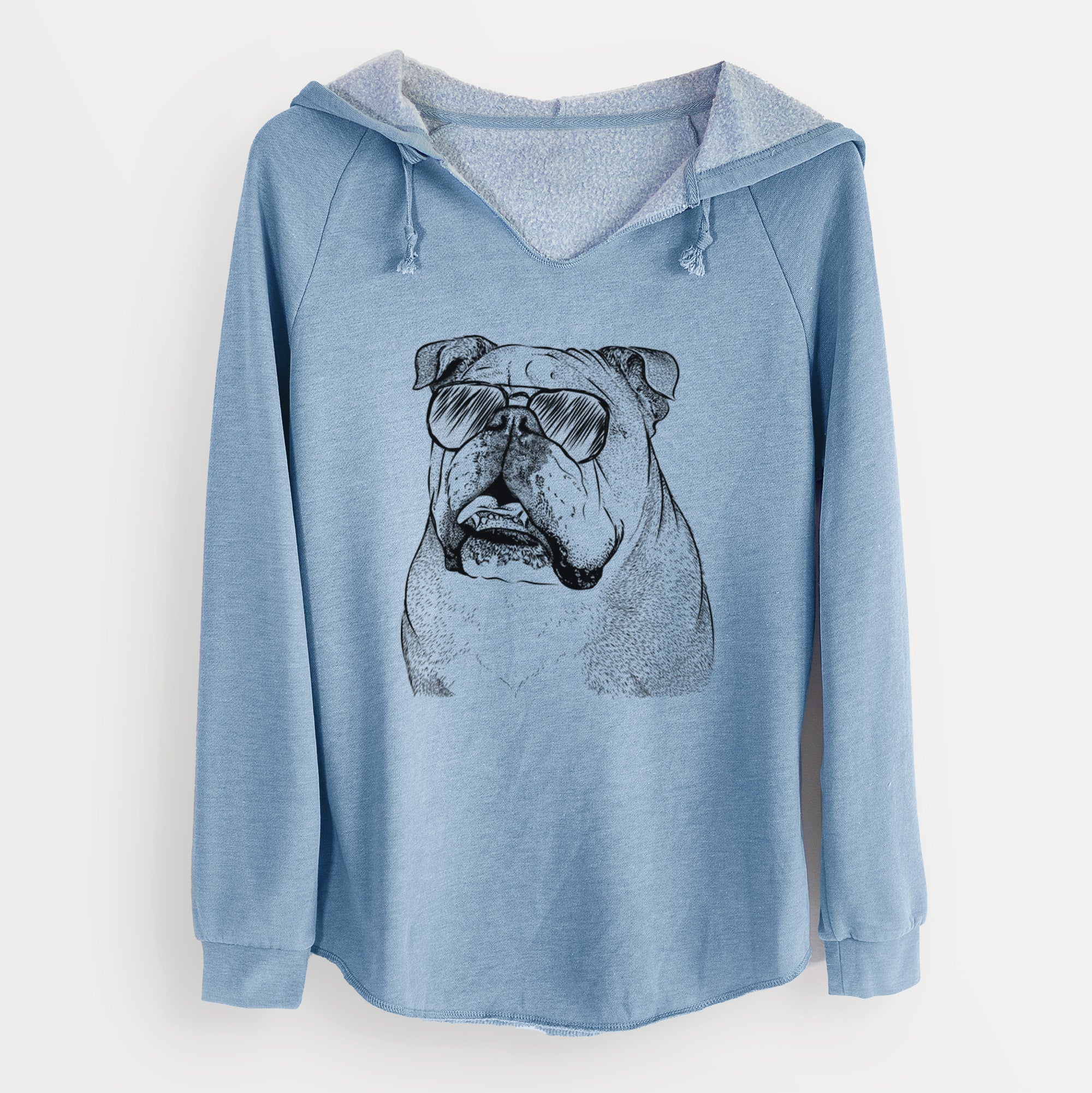 Aviator Piggy the English Bulldog - Cali Wave Hooded Sweatshirt
