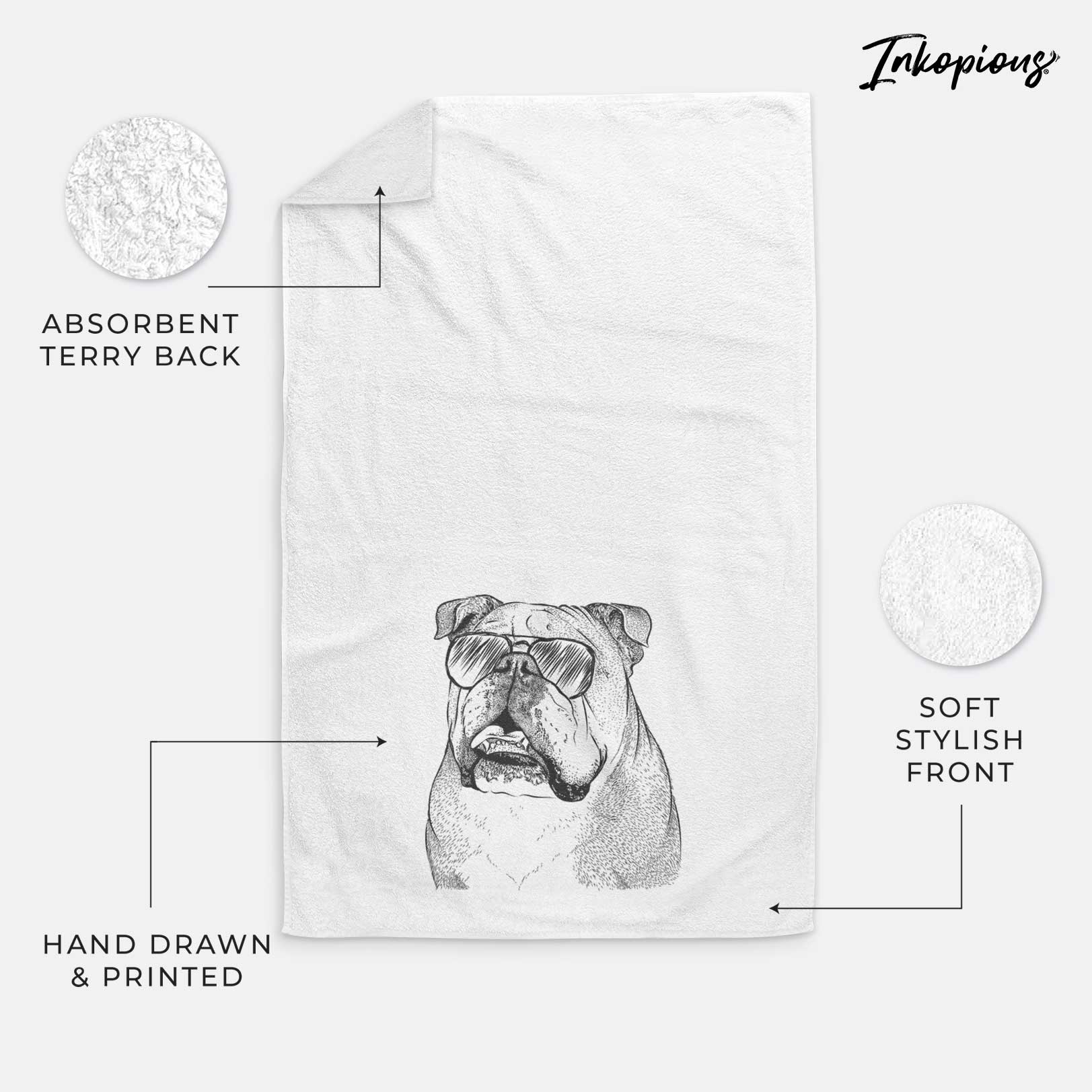 Piggy the English Bulldog Decorative Hand Towel