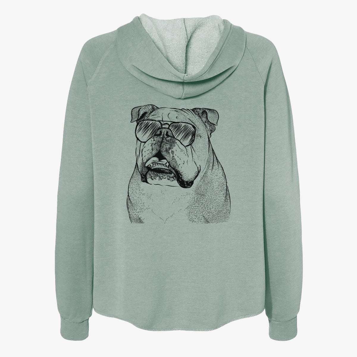 Piggy the English Bulldog - Women's Cali Wave Zip-Up Sweatshirt