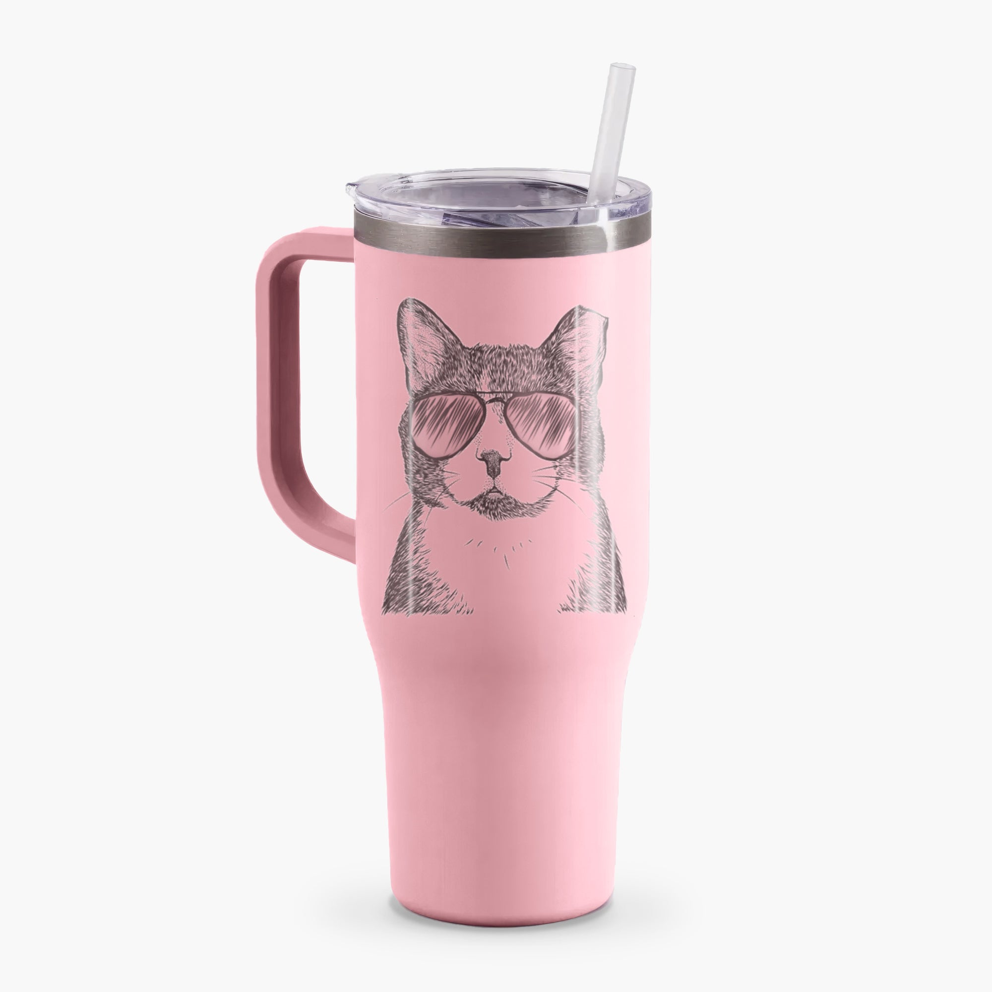 Pinky the Tuxedo Cat - 40oz Tumbler with Handle