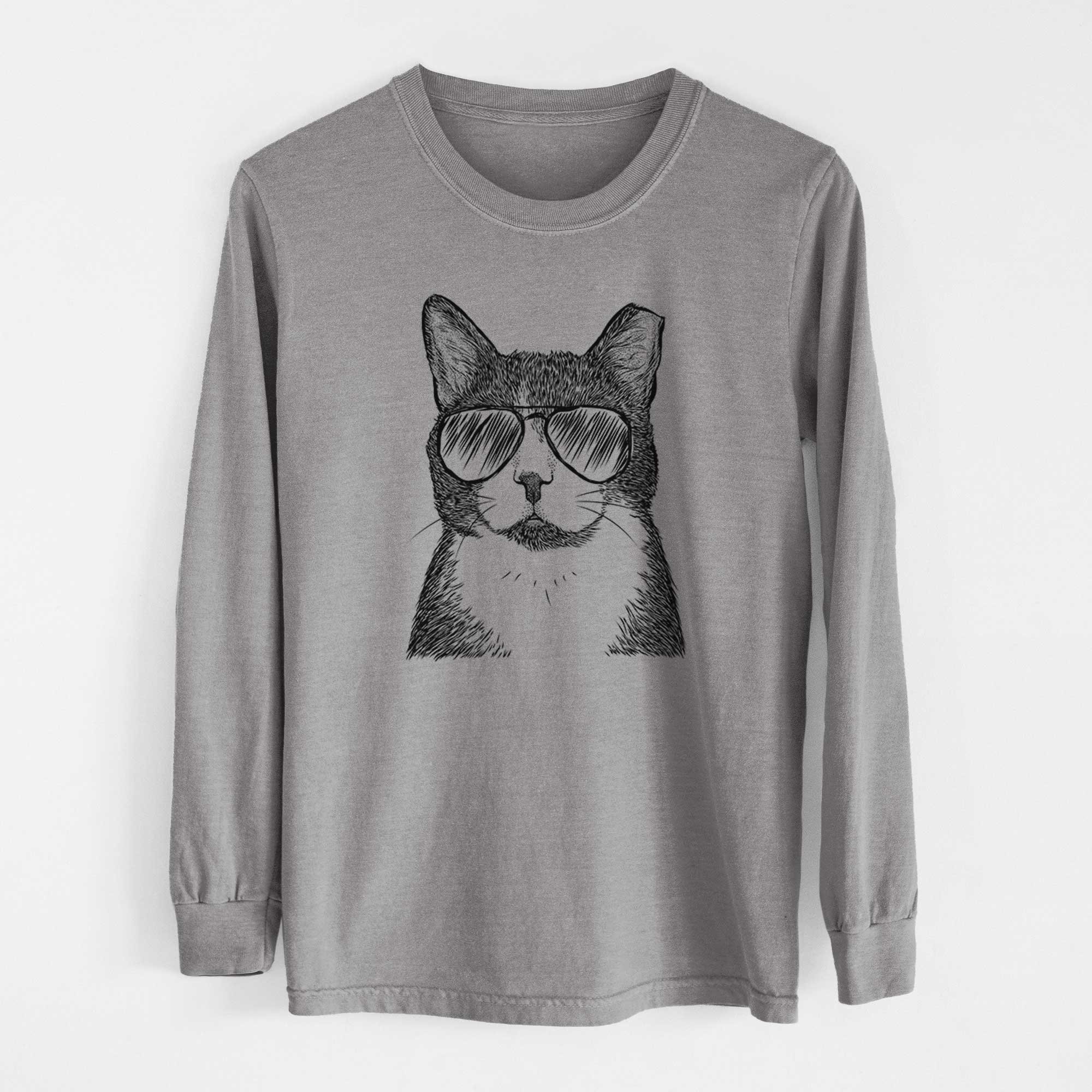 Aviators Pinky the Tuxedo Cat - Heavyweight 100% Cotton Long Sleeve