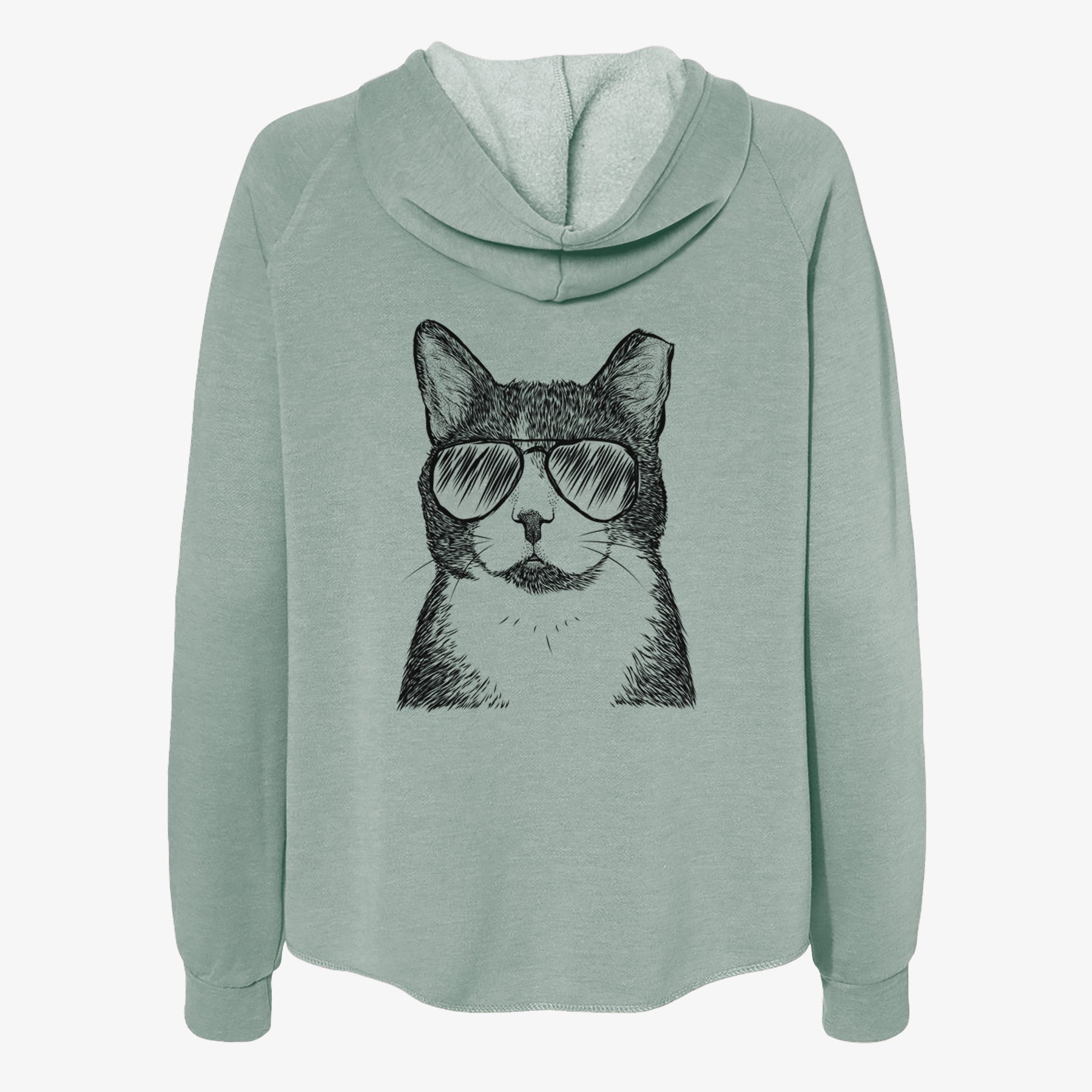 Pinky the Tuxedo Cat - Women's Cali Wave Zip-Up Sweatshirt