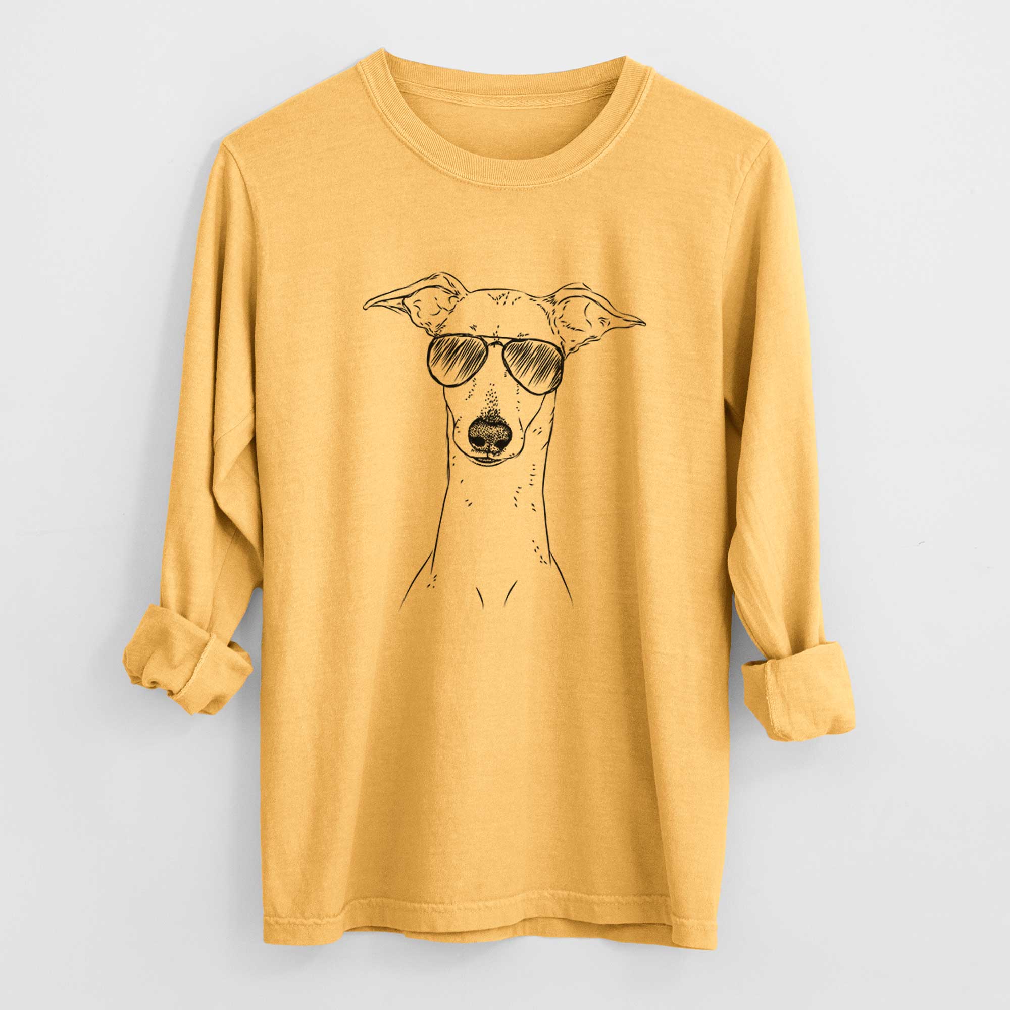 Aviators Pip the Italian Greyhound - Heavyweight 100% Cotton Long Sleeve