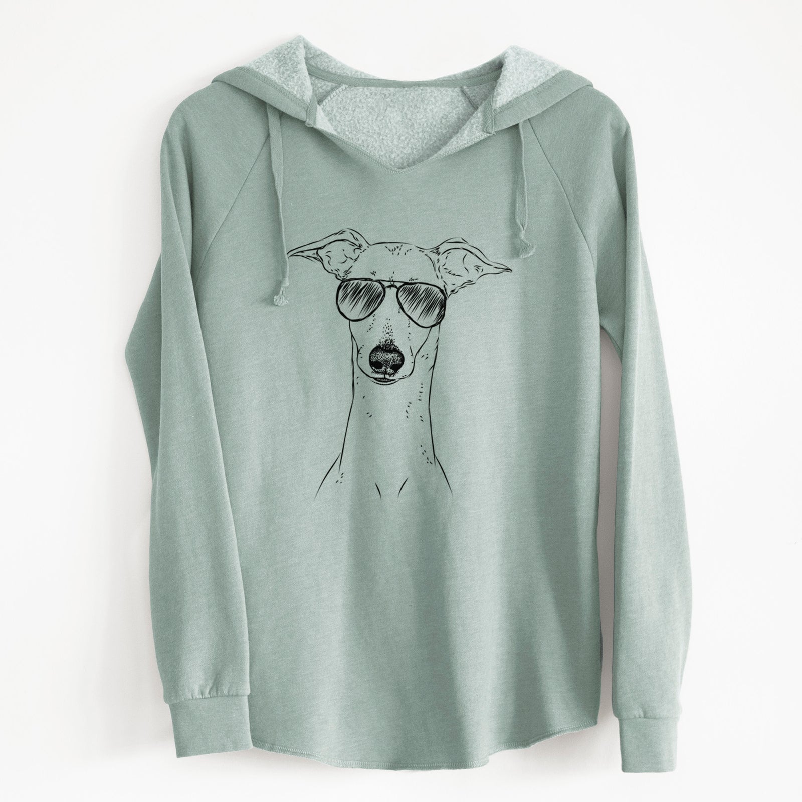 Aviator Pip the Italian Greyhound - Cali Wave Hooded Sweatshirt