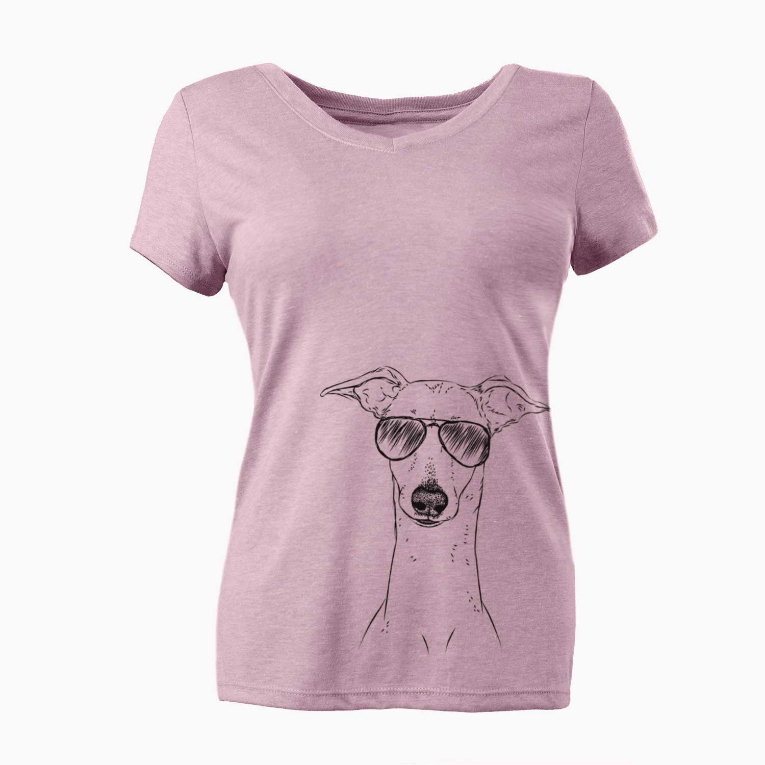 Aviator Pip the Italian Greyhound - Women's V-neck Shirt