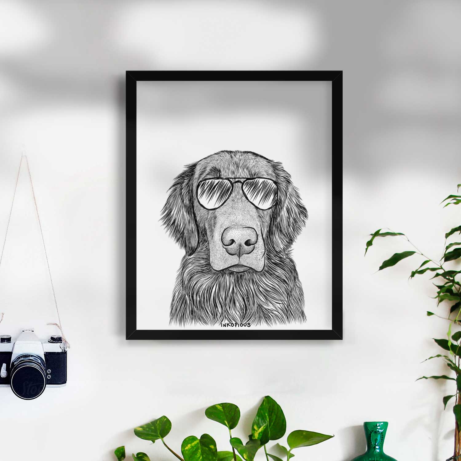 Pippin the Flat Coated Retriever Art Print