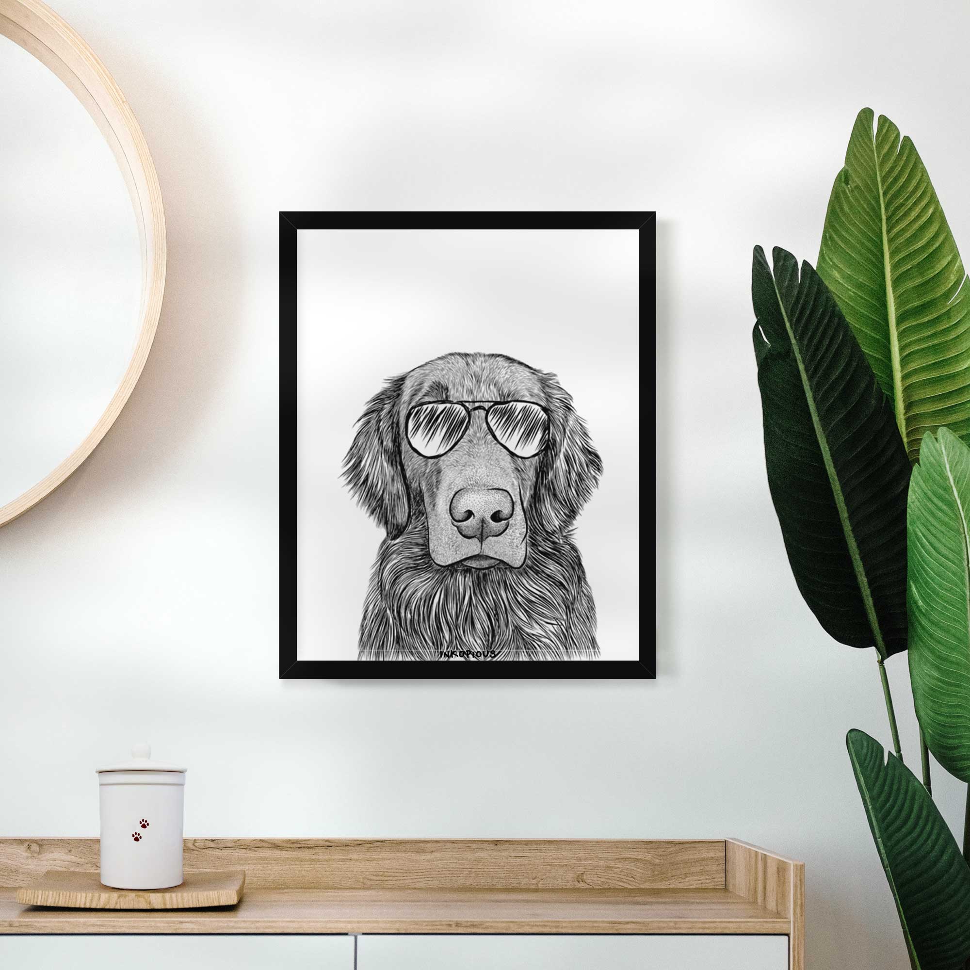 Pippin the Flat Coated Retriever Art Print