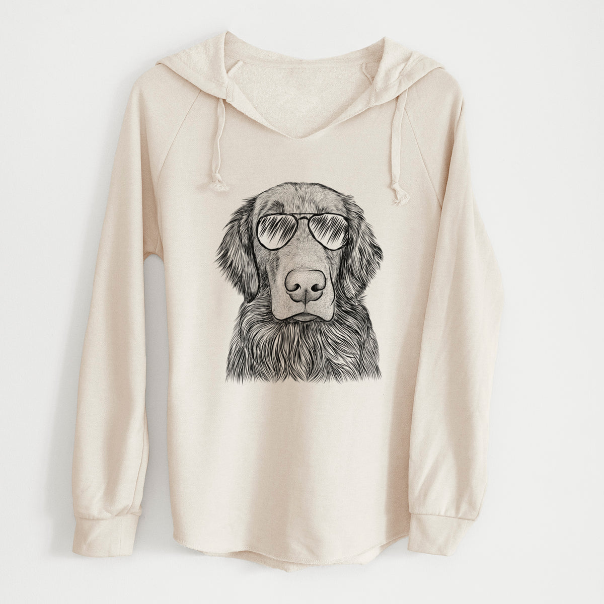 Aviator Pippin the Flat Coated Retriever - Cali Wave Hooded Sweatshirt