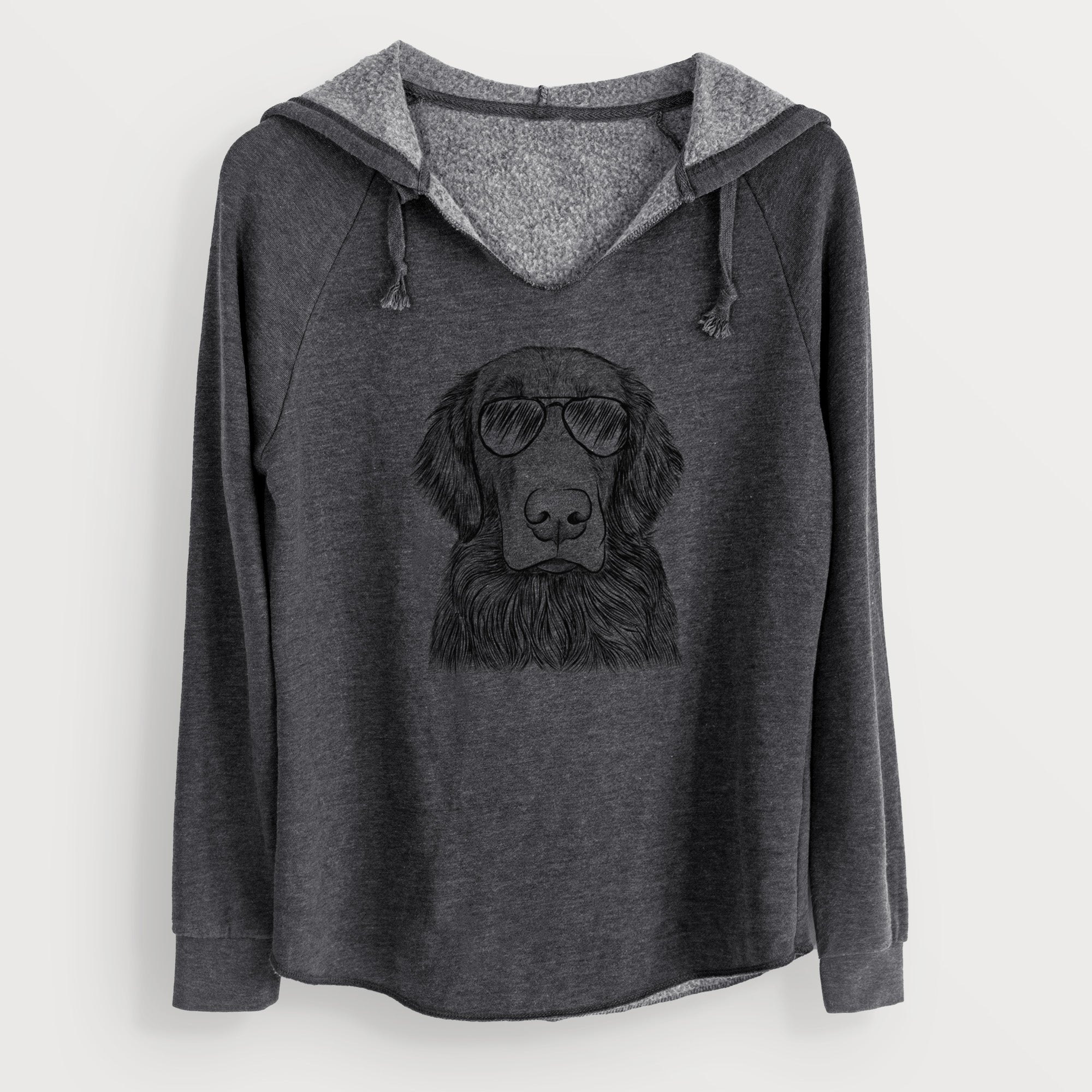 Aviator Pippin the Flat Coated Retriever - Cali Wave Hooded Sweatshirt