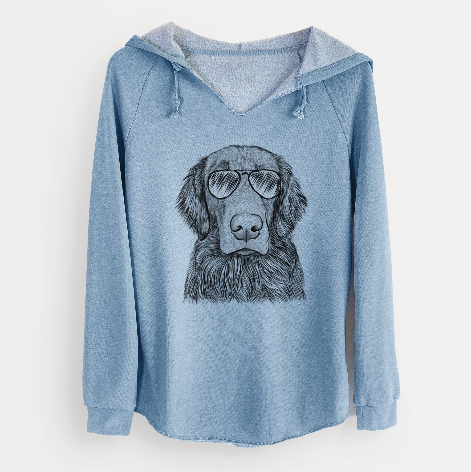 Aviator Pippin the Flat Coated Retriever - Cali Wave Hooded Sweatshirt