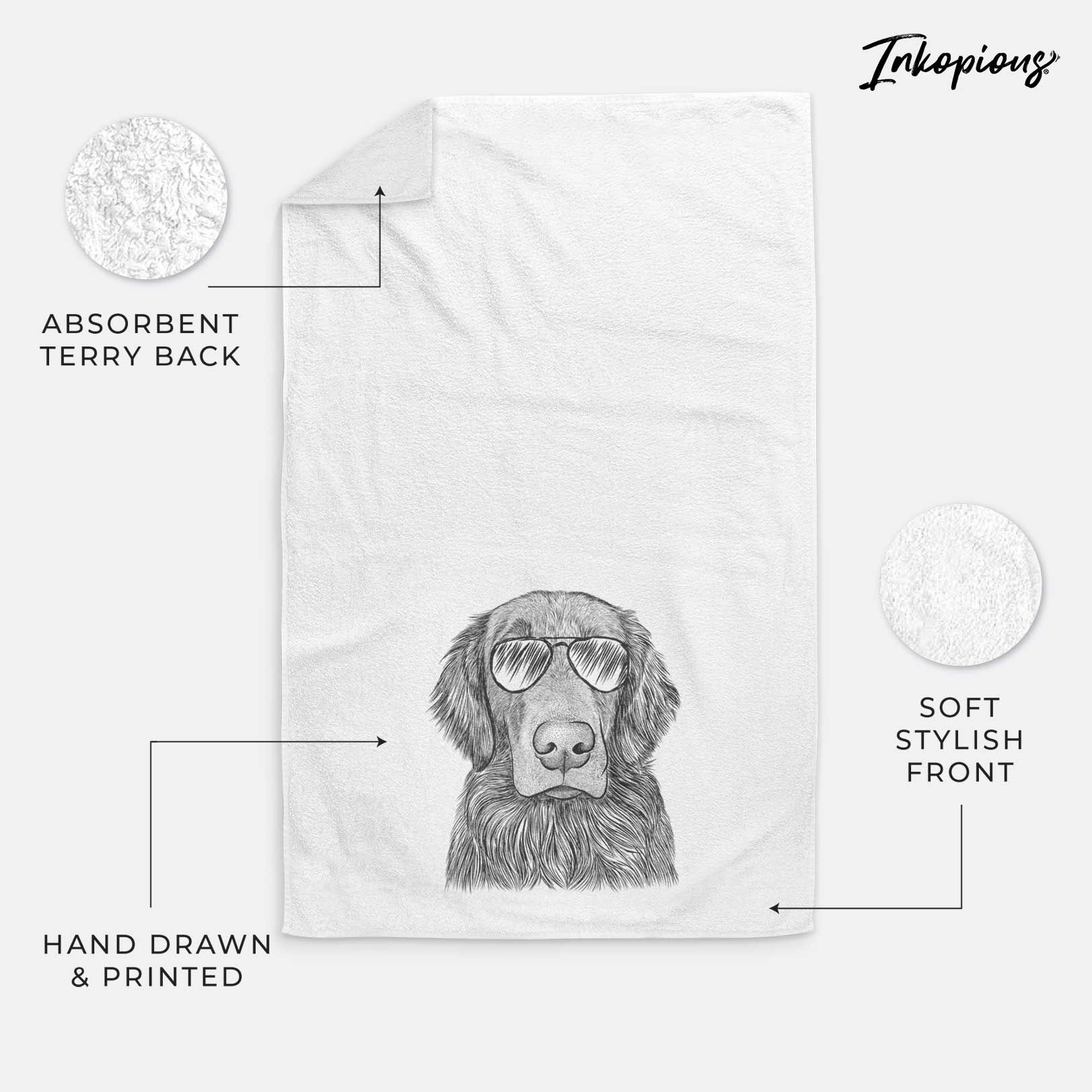 Pippin the Flat Coated Retriever Decorative Hand Towel