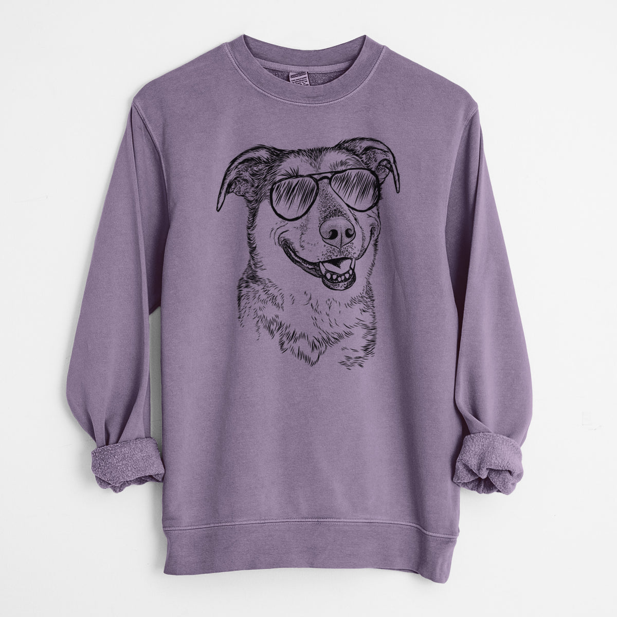 Aviator Pippin the Shepherd Mix - Unisex Pigment Dyed Crew Sweatshirt