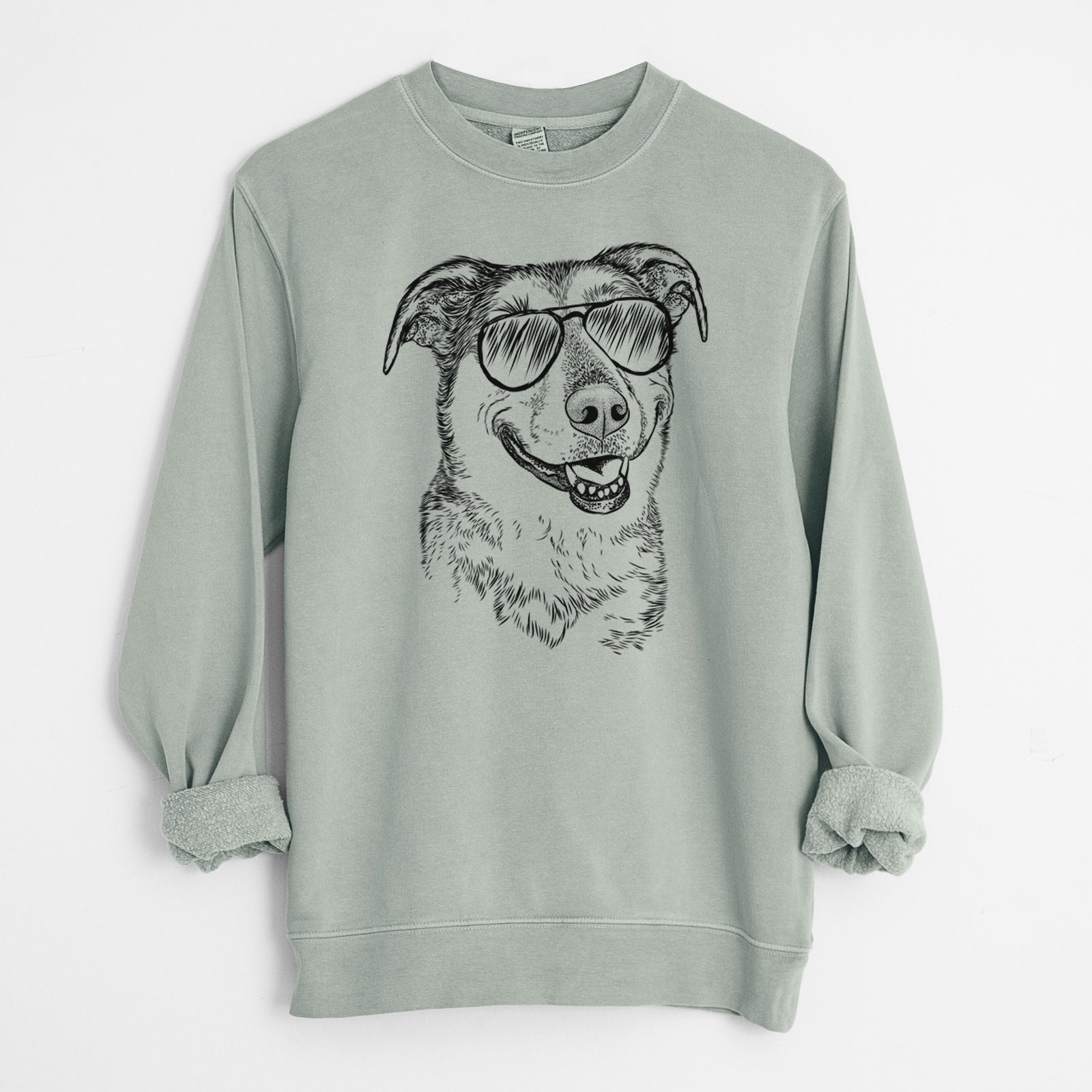 Aviator Pippin the Shepherd Mix - Unisex Pigment Dyed Crew Sweatshirt