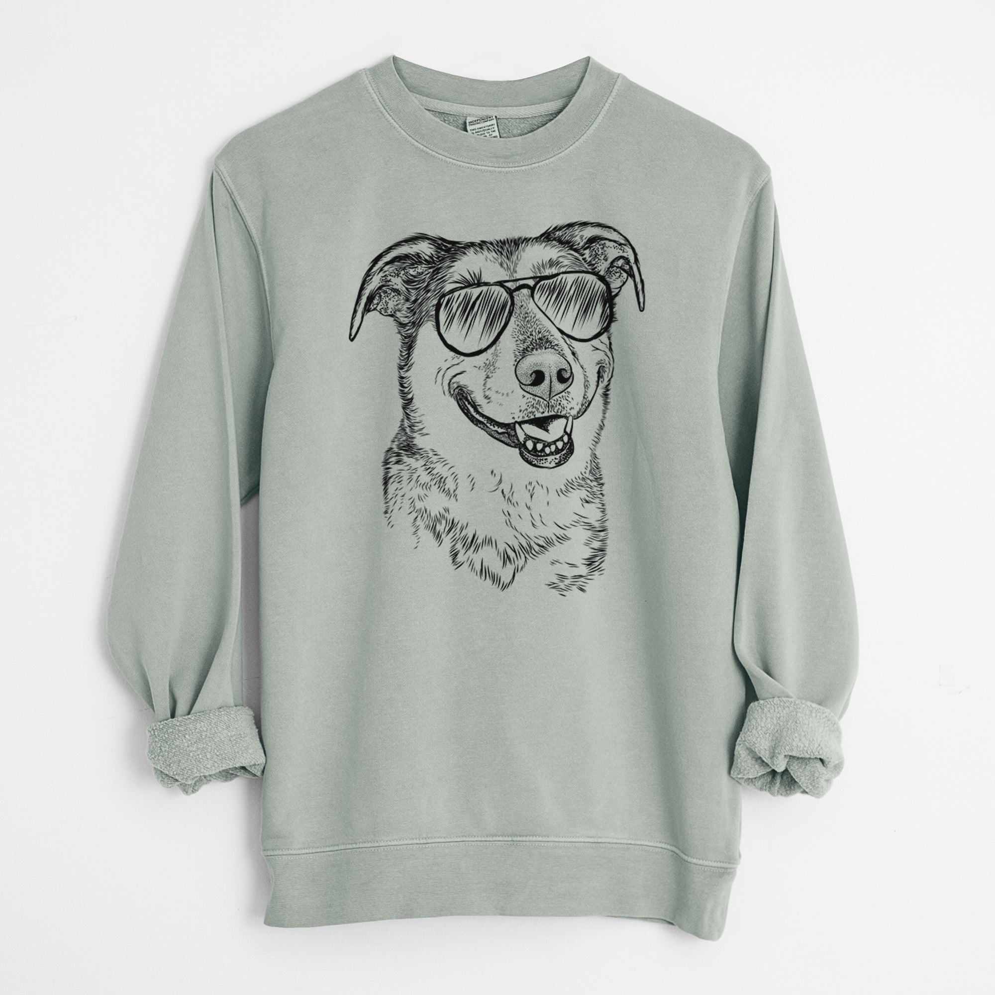 Aviator Pippin the Shepherd Mix - Unisex Pigment Dyed Crew Sweatshirt