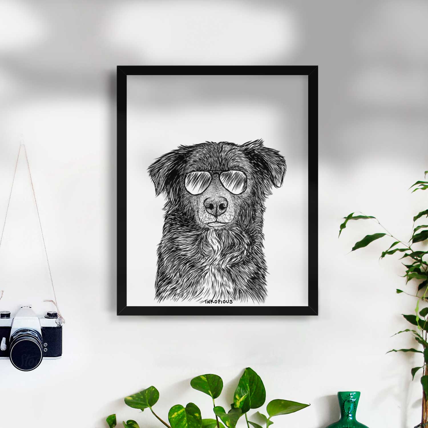 Pixel the Australian Shepherd Art Print