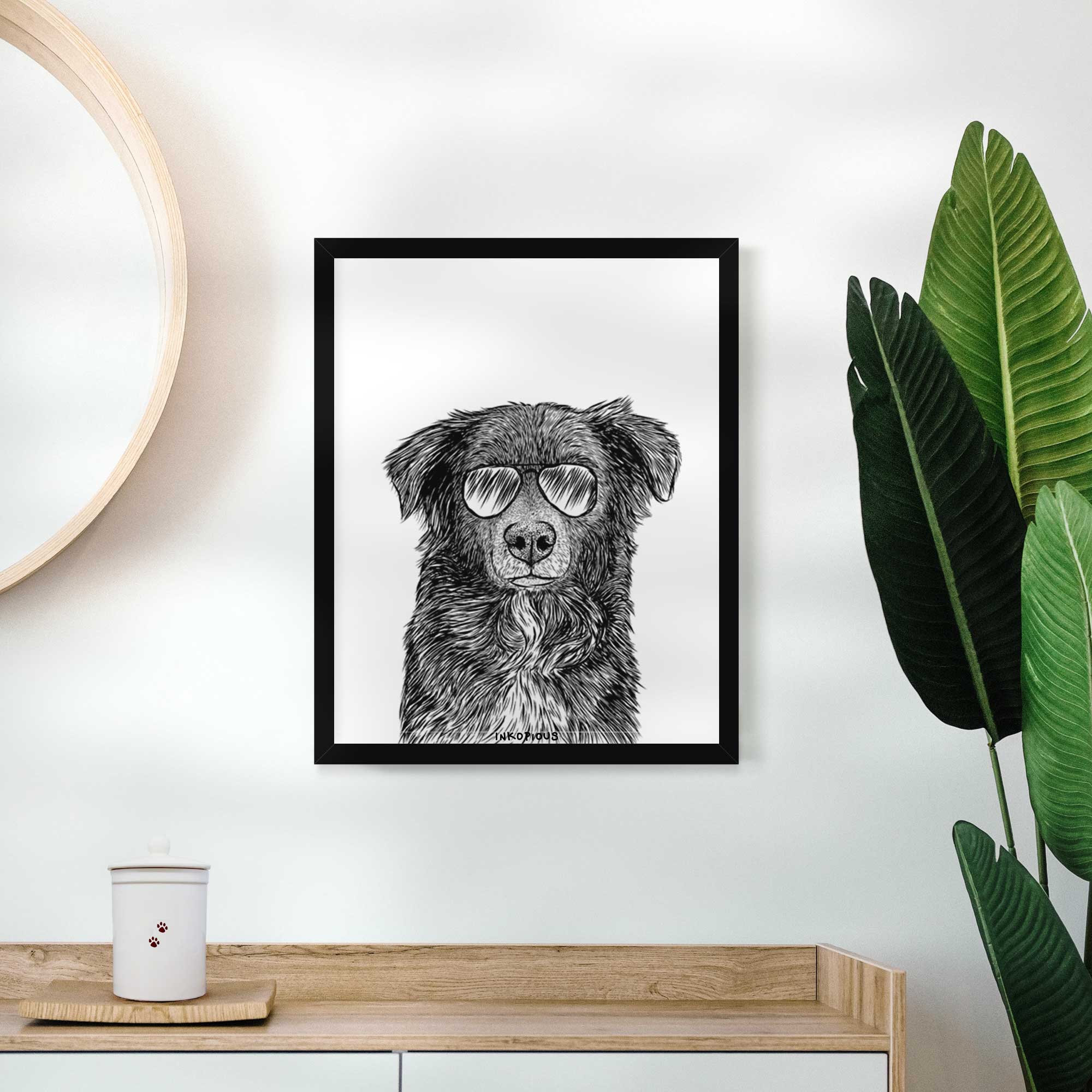 Pixel the Australian Shepherd Art Print