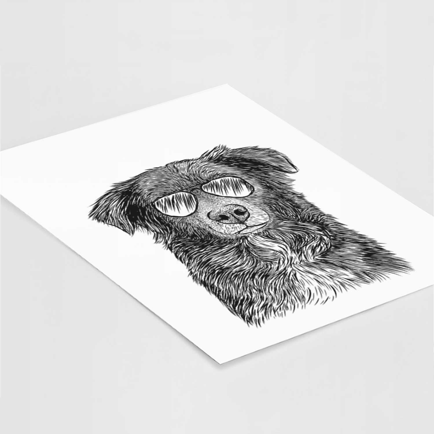 Pixel the Australian Shepherd Art Print