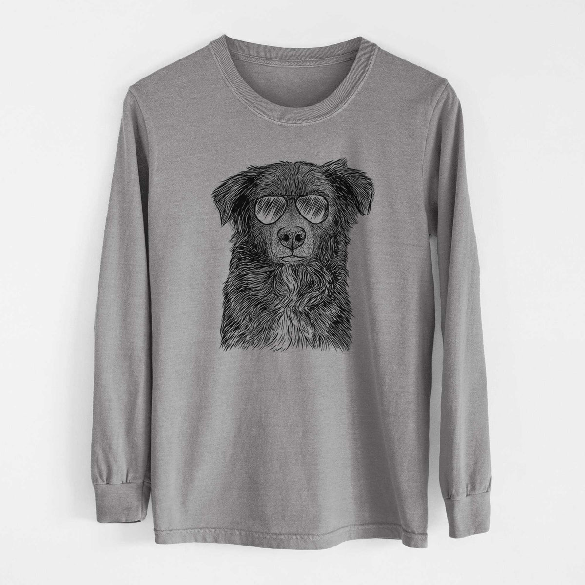 Aviators Pixel the Australian Shepherd - Heavyweight 100% Cotton Long Sleeve