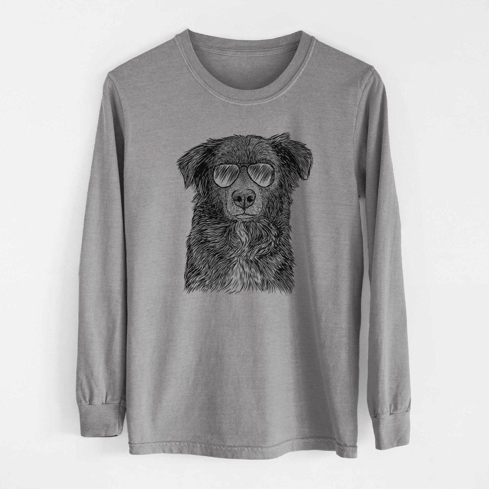 Aviators Pixel the Australian Shepherd - Heavyweight 100% Cotton Long Sleeve