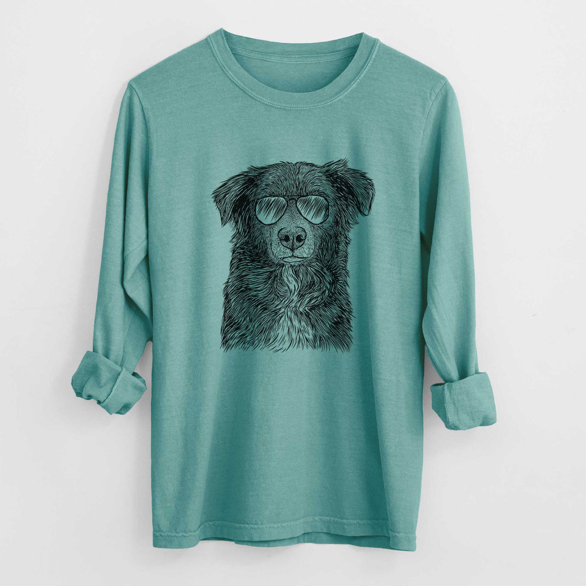 Aviators Pixel the Australian Shepherd - Heavyweight 100% Cotton Long Sleeve