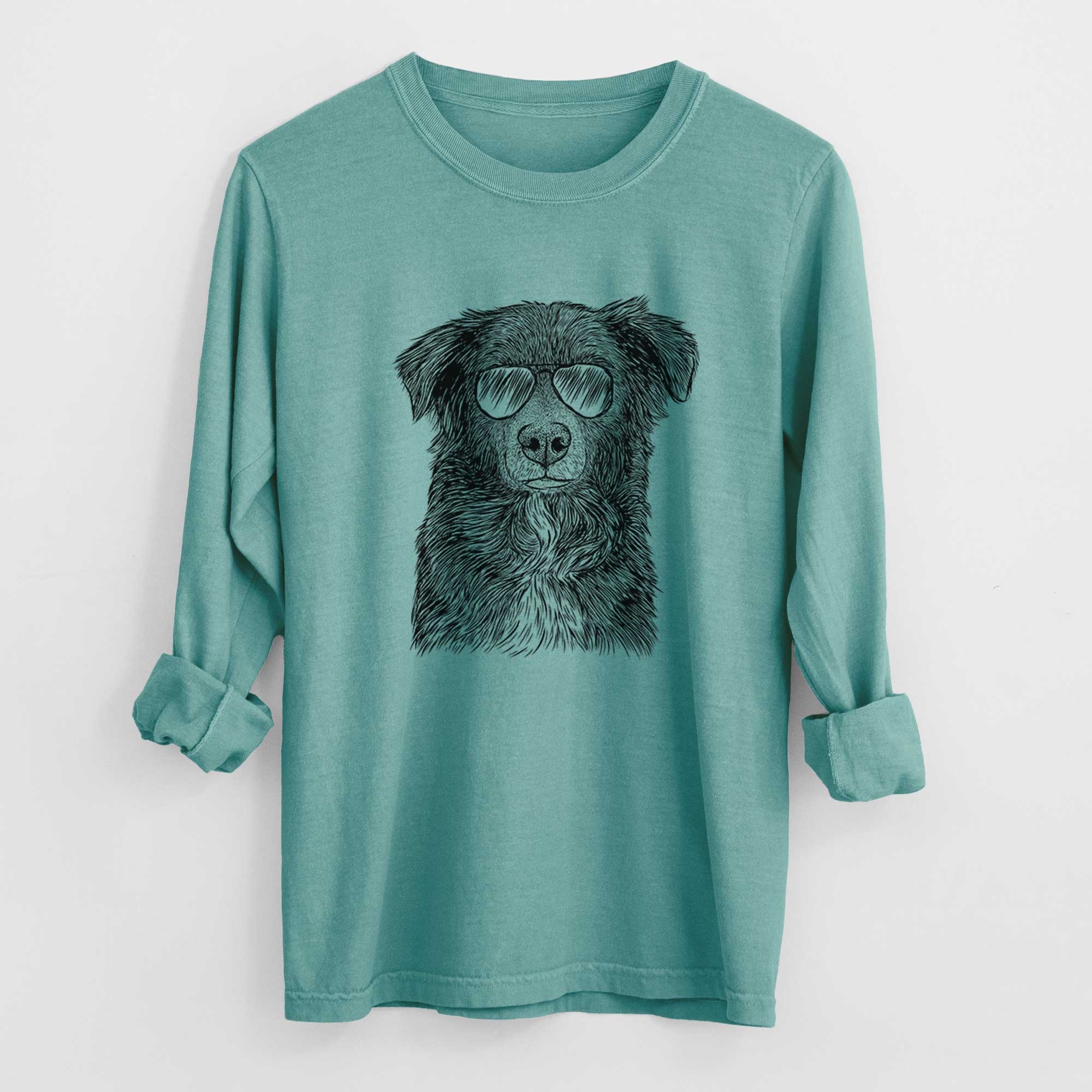 Aviators Pixel the Australian Shepherd - Heavyweight 100% Cotton Long Sleeve