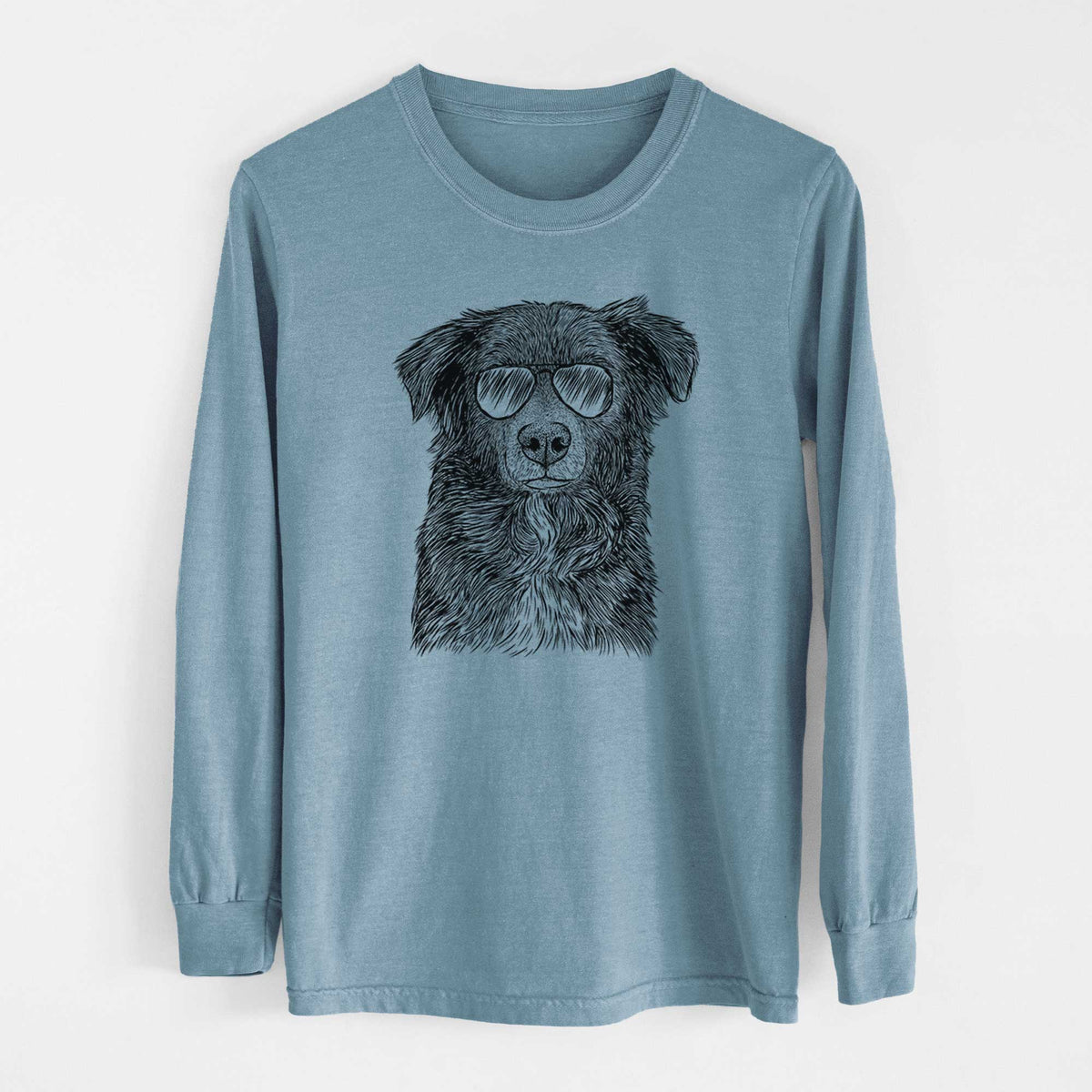 Aviators Pixel the Australian Shepherd - Heavyweight 100% Cotton Long Sleeve