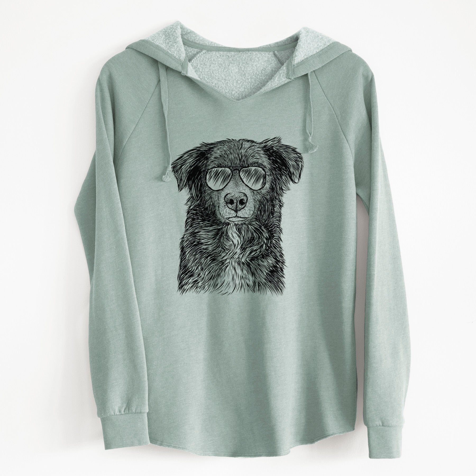 Aviator Pixel the Australian Shepherd - Cali Wave Hooded Sweatshirt