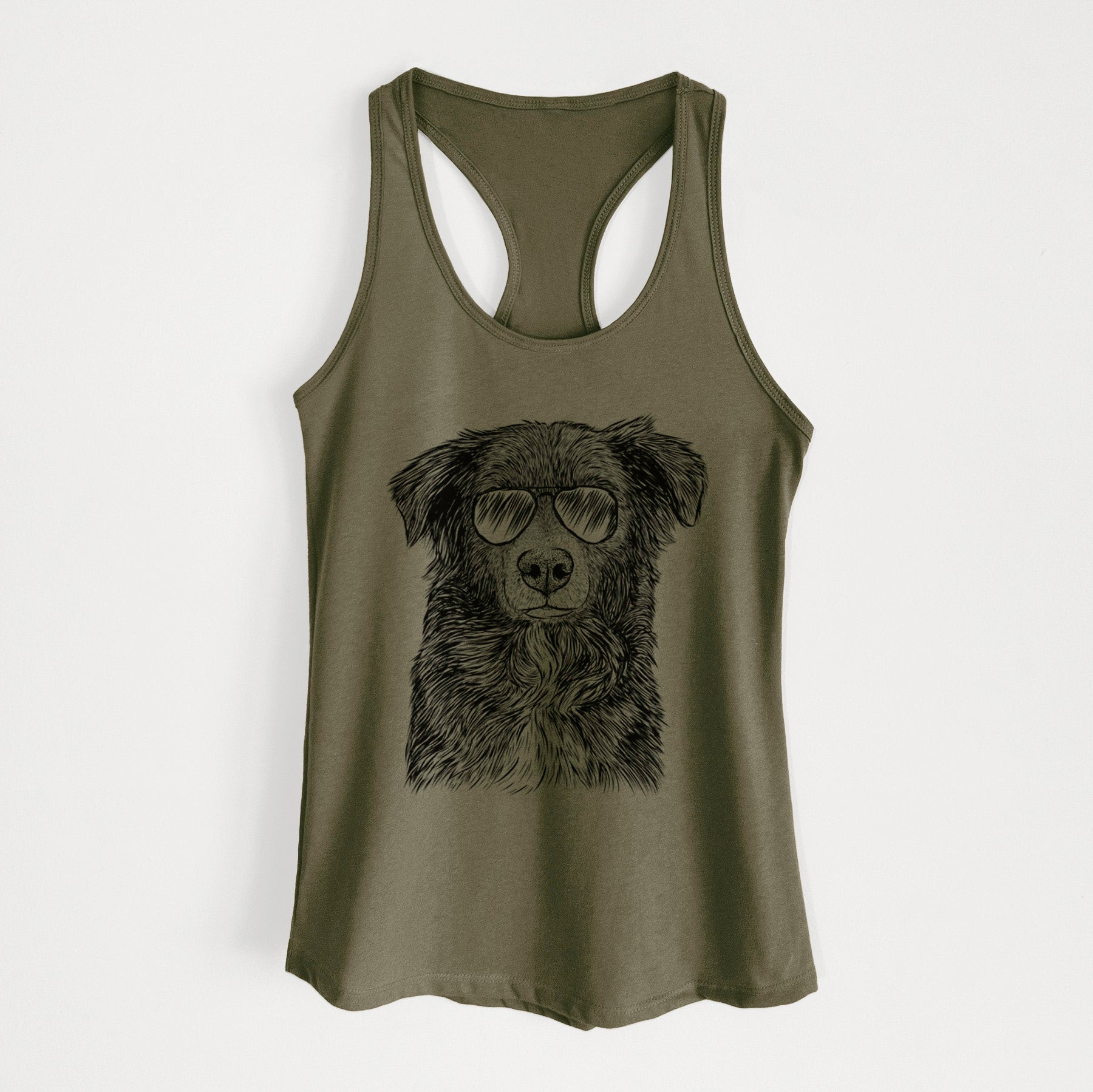 Pixel the Australian Shepherd - Women's Racerback Tanktop