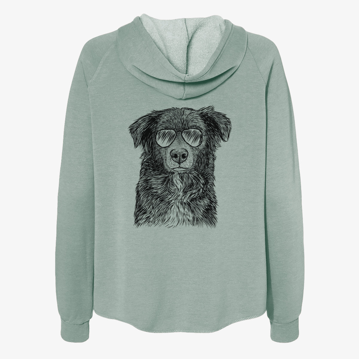 Pixel the Australian Shepherd - Women's Cali Wave Zip-Up Sweatshirt