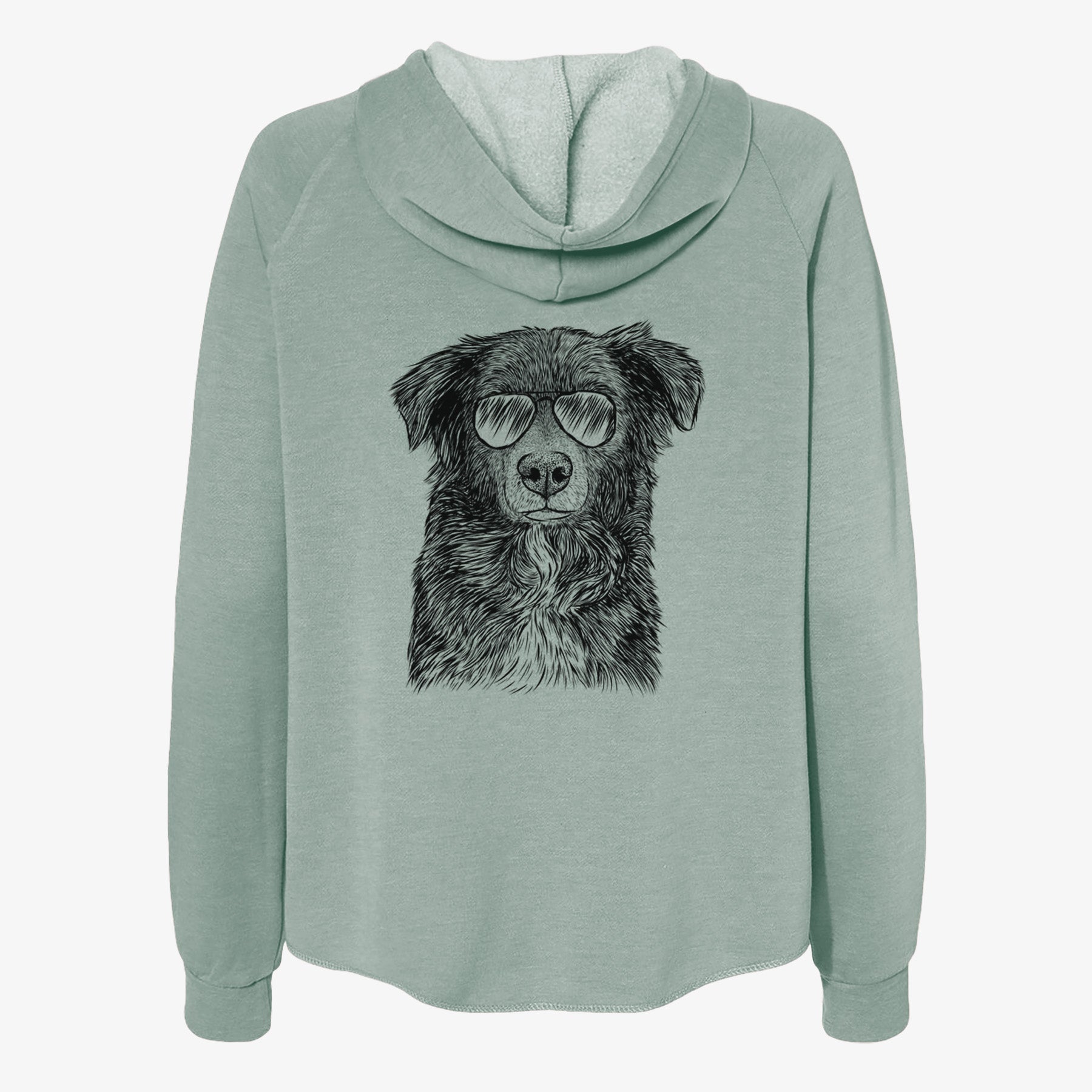 Pixel the Australian Shepherd - Women's Cali Wave Zip-Up Sweatshirt
