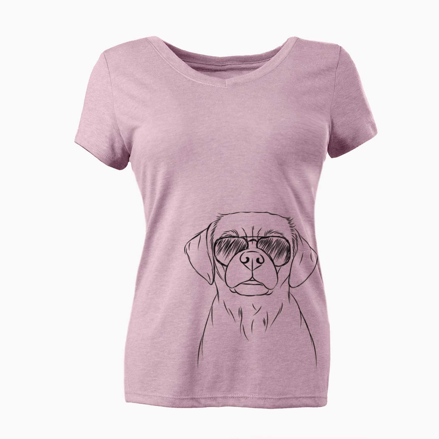 Aviator Popcorn the Puggle - Women's V-neck Shirt