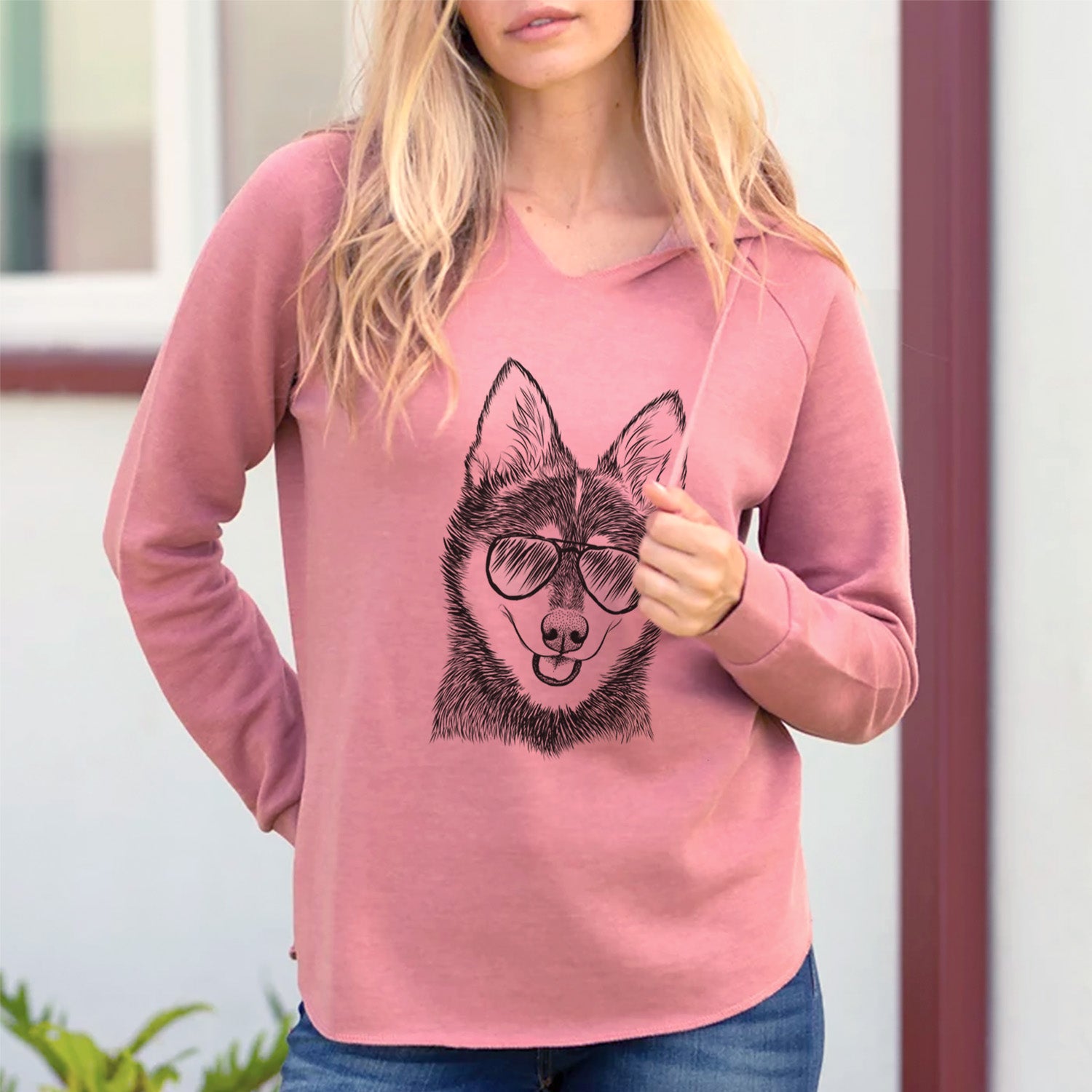 Aviator Posey the Alaskan Klee Kai - Cali Wave Hooded Sweatshirt