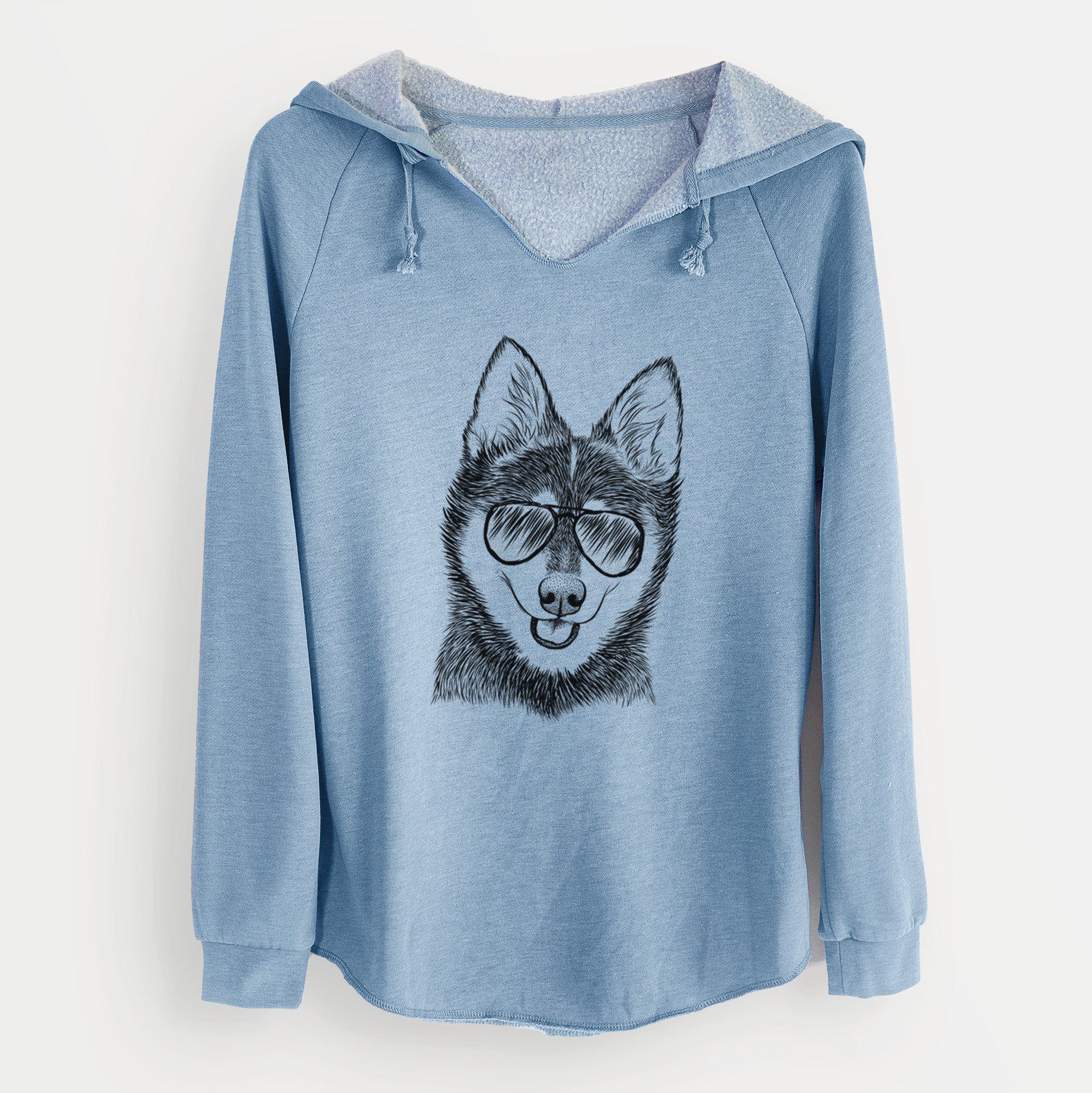 Aviator Posey the Alaskan Klee Kai - Cali Wave Hooded Sweatshirt