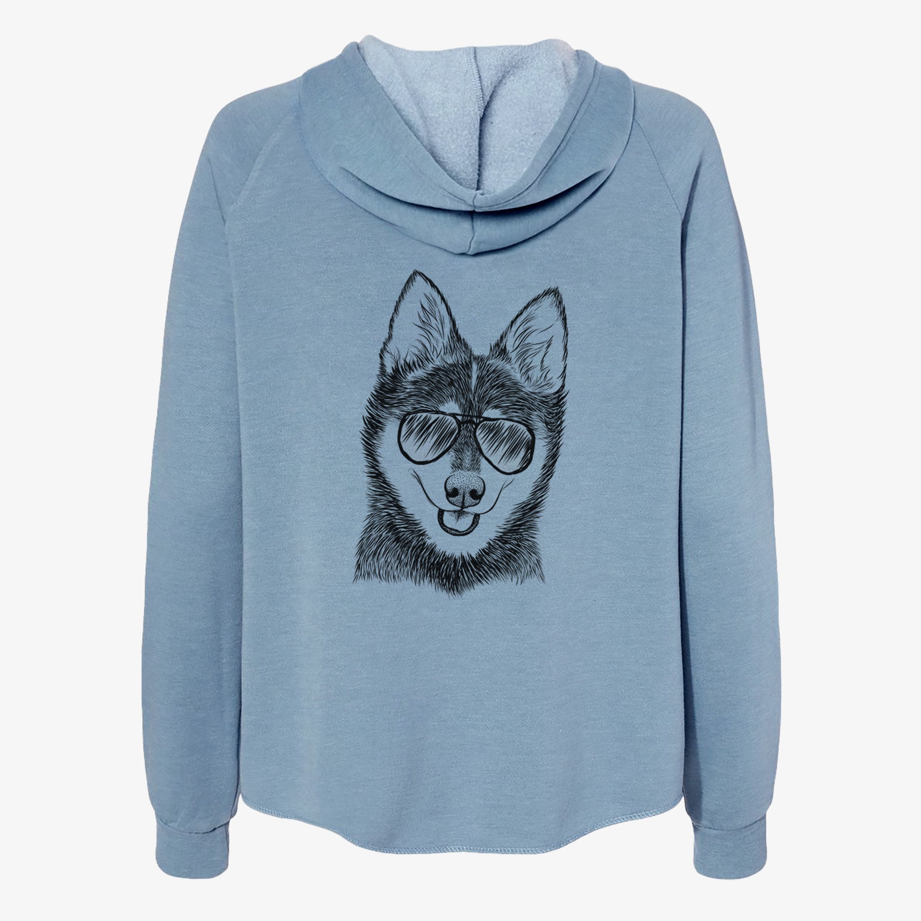 Posey the Alaskan Klee Kai - Women's Cali Wave Zip-Up Sweatshirt