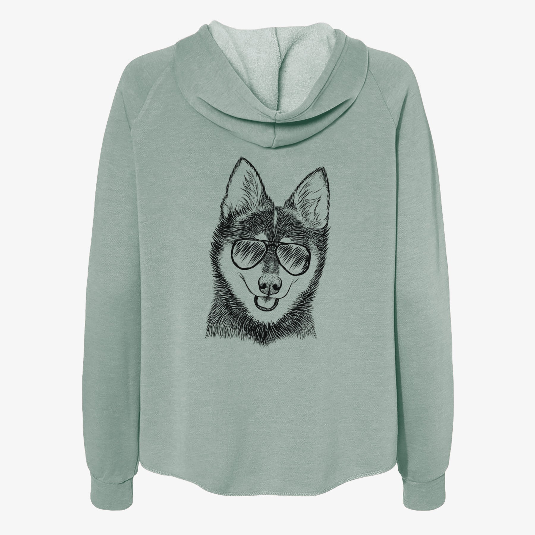 Posey the Alaskan Klee Kai - Women's Cali Wave Zip-Up Sweatshirt