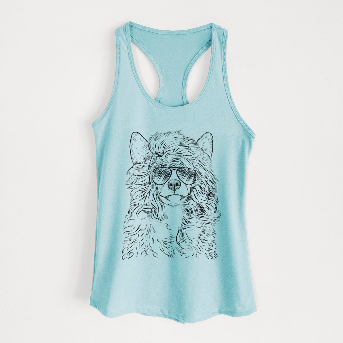Preston the Powderpuff Chinese Crested - Women's Racerback Tanktop