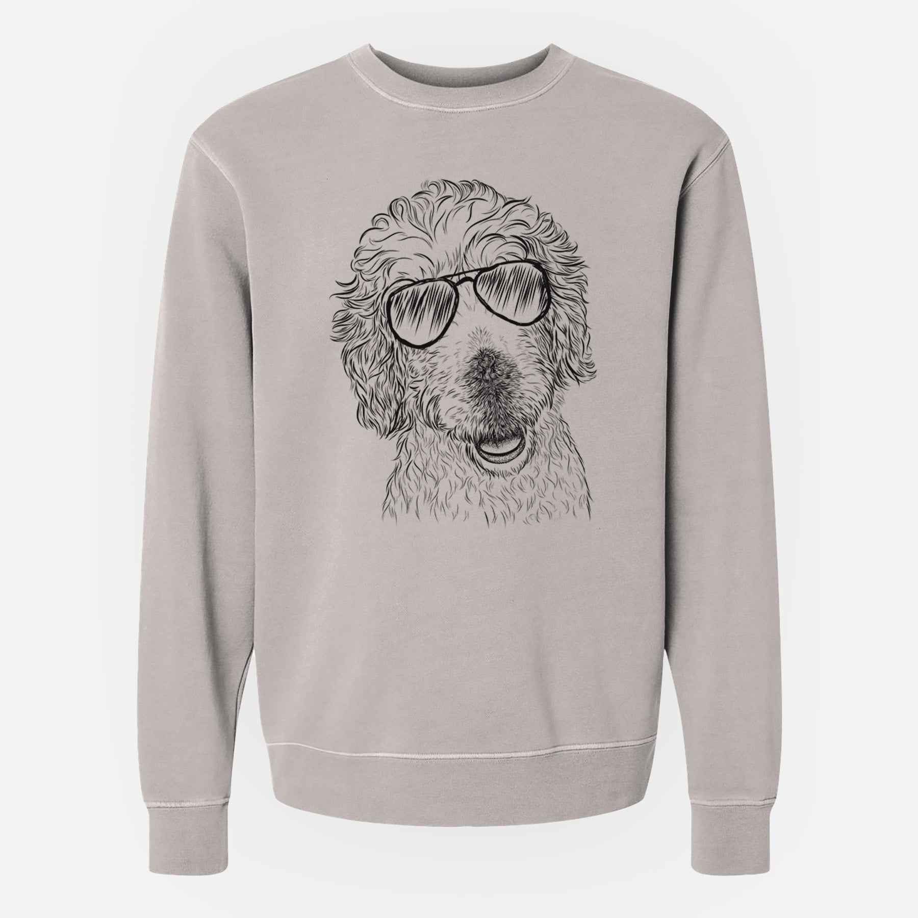 Aviator Preston the Labradoodle - Unisex Pigment Dyed Crew Sweatshirt