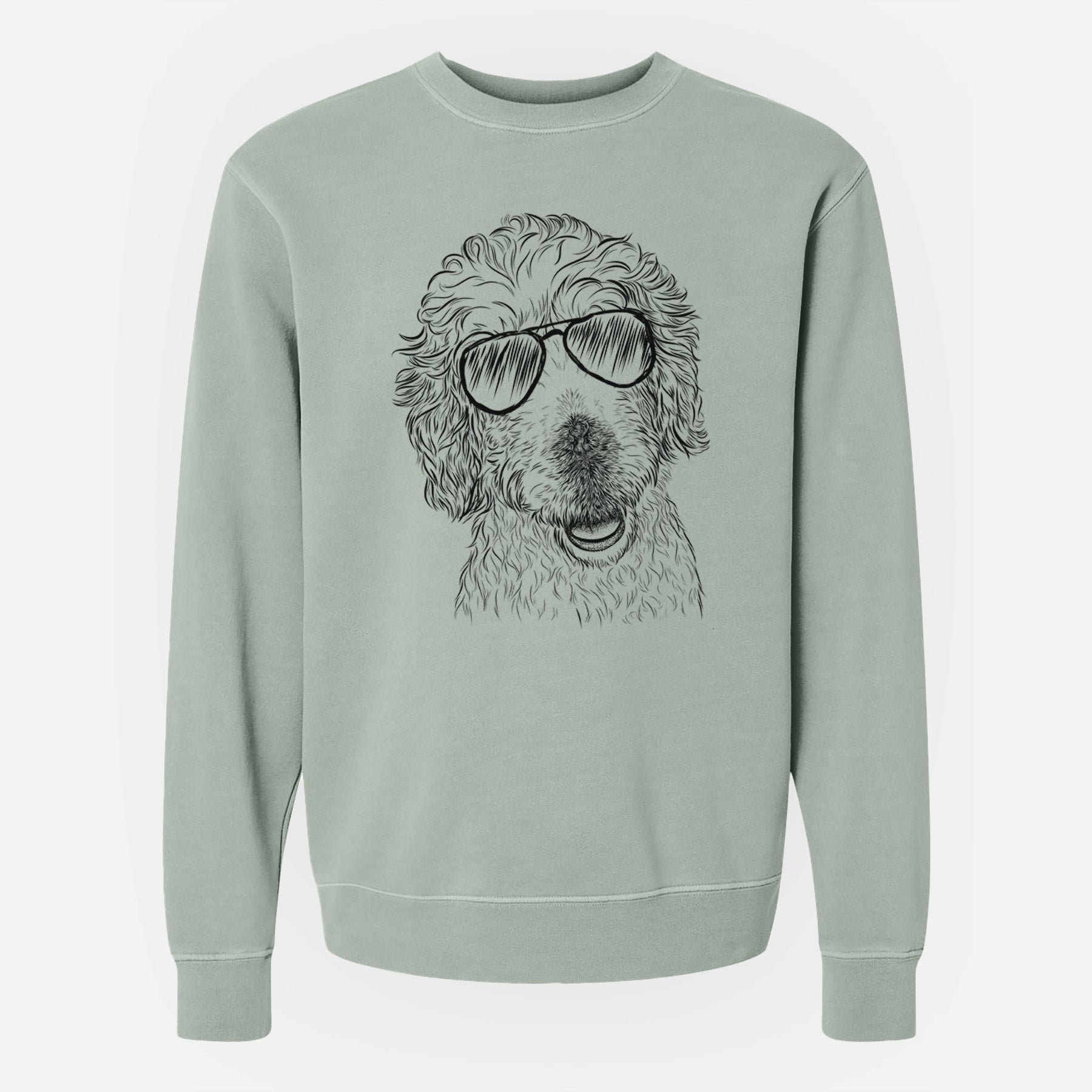 Aviator Preston the Labradoodle - Unisex Pigment Dyed Crew Sweatshirt