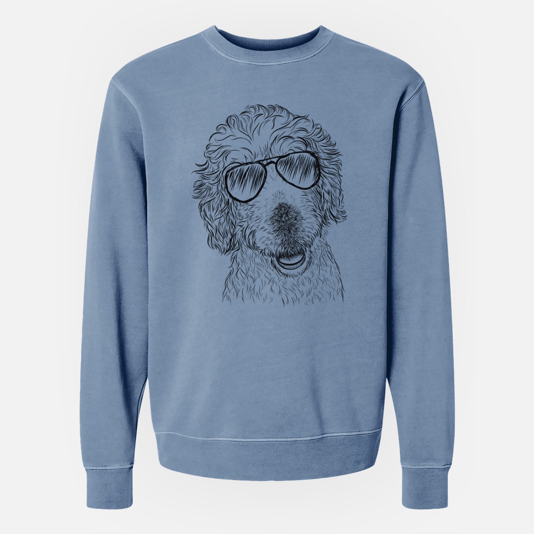 Aviator Preston the Labradoodle - Unisex Pigment Dyed Crew Sweatshirt