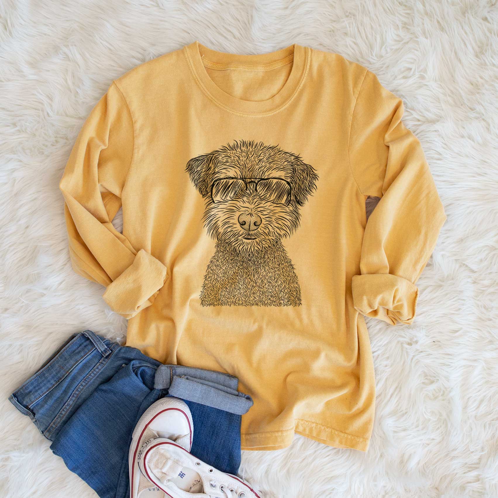 Aviators Pretzel the Schnoodle - Heavyweight 100% Cotton Long Sleeve