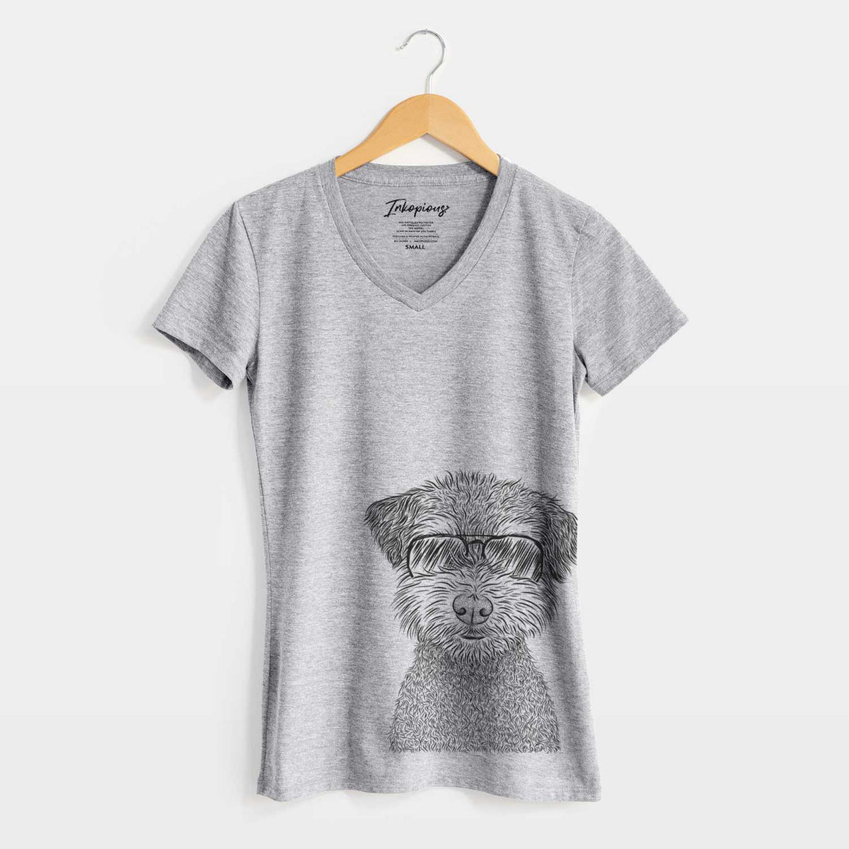 Aviator Pretzel the Schnoodle - Women&#39;s V-neck Shirt