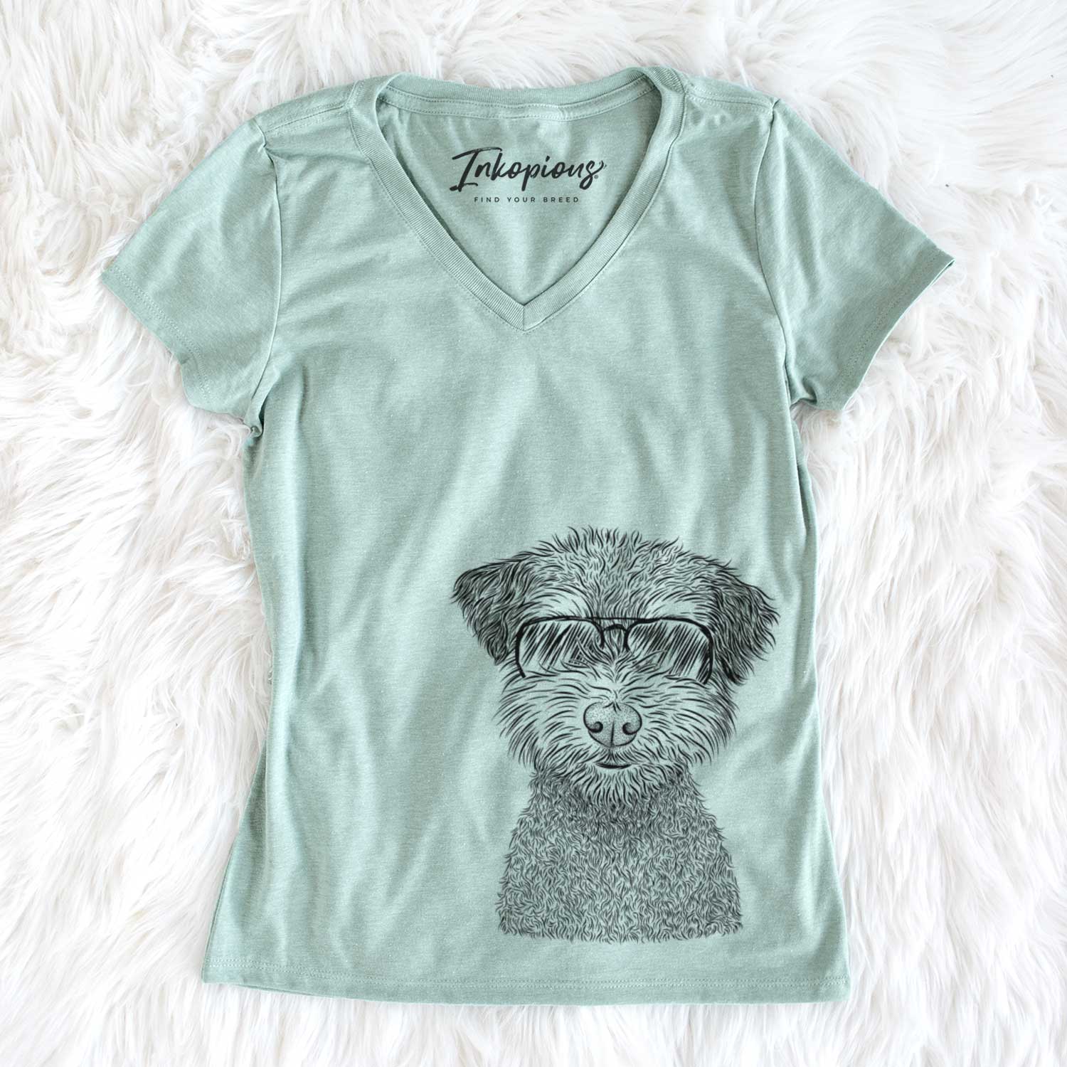 Aviator Pretzel the Schnoodle - Women's V-neck Shirt