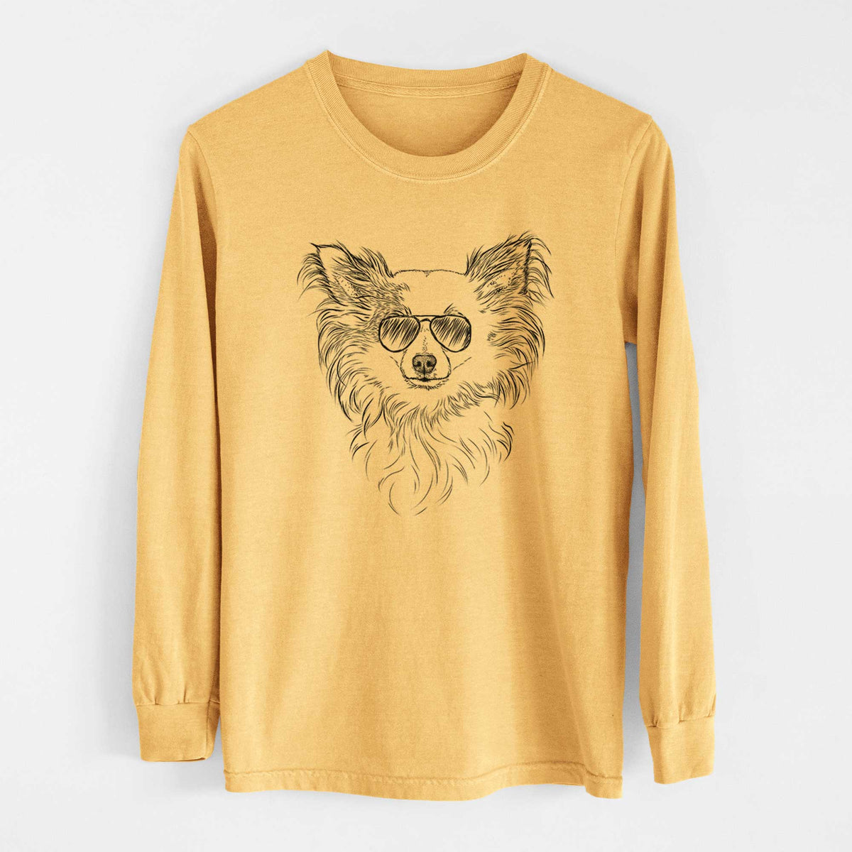 Aviators Princess Ava the Long Haired Chihuahua - Heavyweight 100% Cotton Long Sleeve