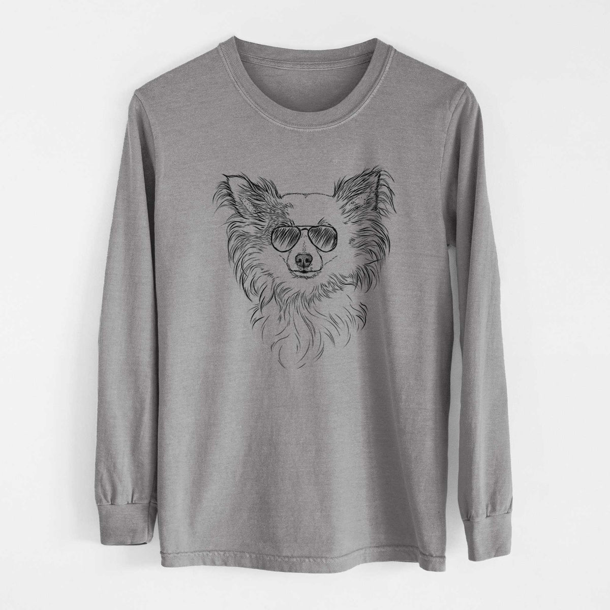Aviators Princess Ava the Long Haired Chihuahua - Heavyweight 100% Cotton Long Sleeve